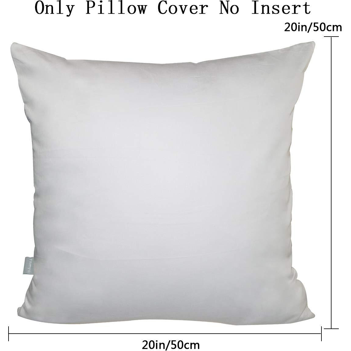 Thmyo 4-Pack 100% Cotton Comfortable Solid Decorative Throw Pillow Case, Square Cushion Cover Pillowcase Sublimation Blank Pillow Covers Diy Throw Pillowcase(20X20 Inch/ 50X50Cm,Light Silver Grey)