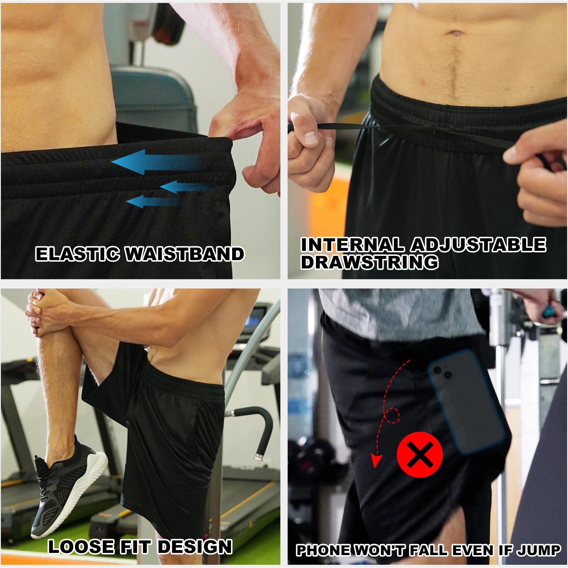 Balennz Athletic Shorts For Men With Pockets And Elastic Waistband Quick Dry Activewear