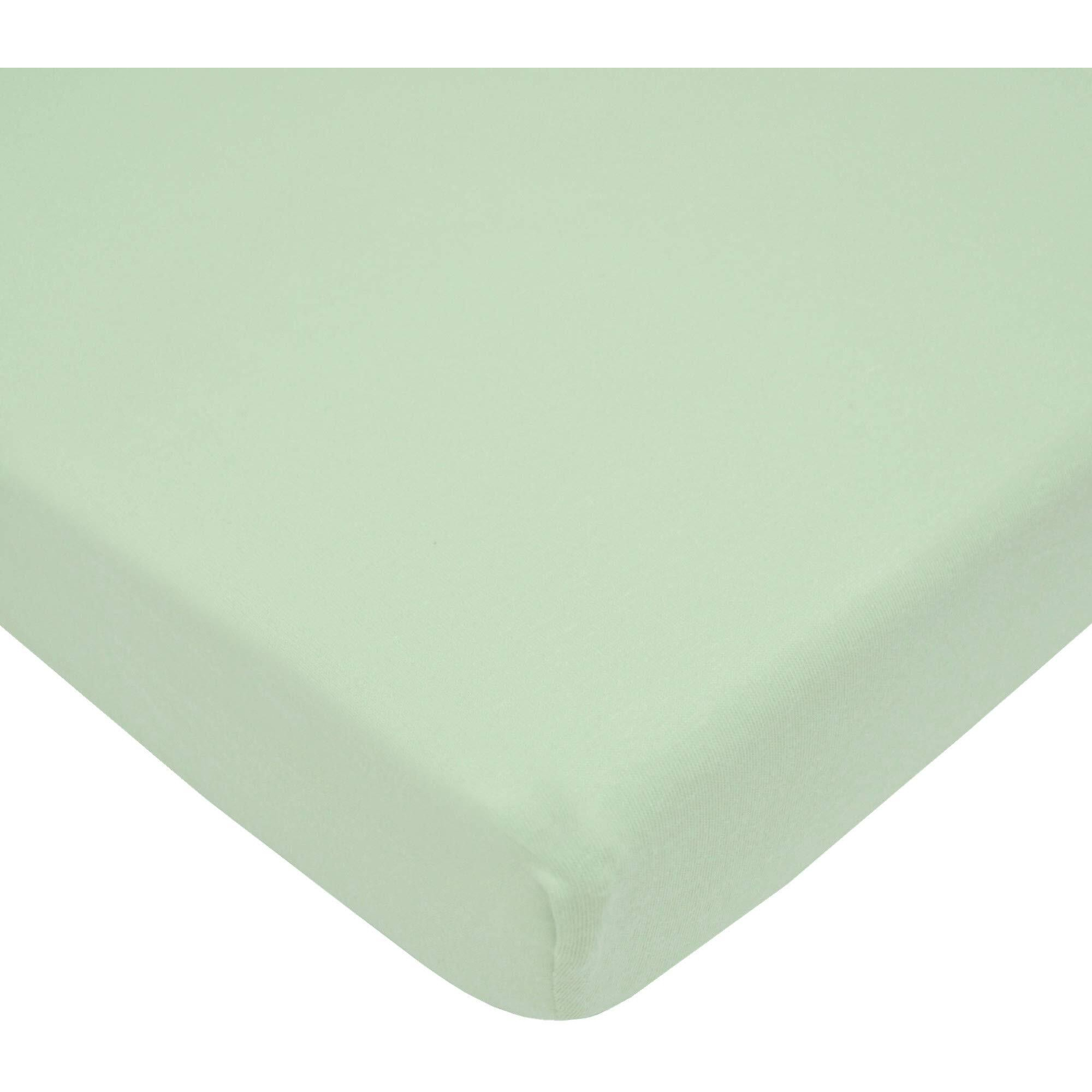 American Baby Company 100% Natural Cotton Jersey Knit Fitted Portable/Mini-Crib Sheet, Green,      24"" X 38"",      Soft Breathable, For Boys And Girls