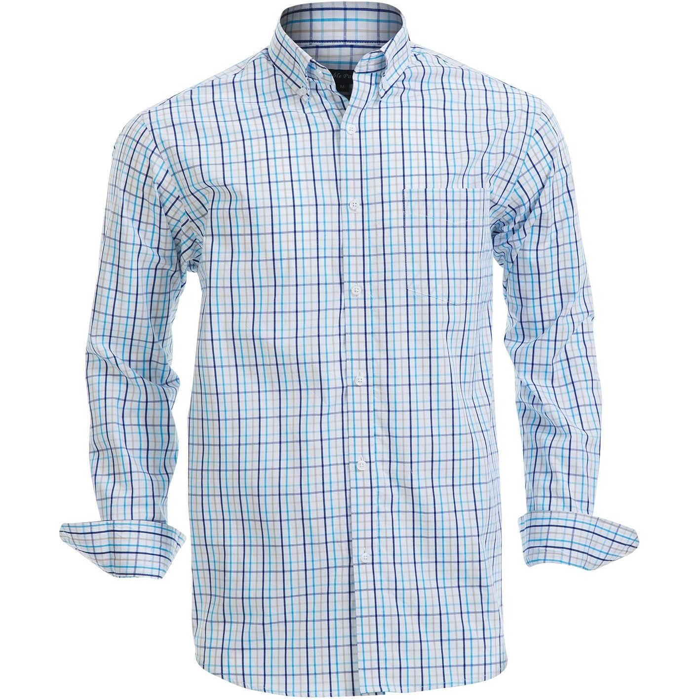 Double Pump Mens Button Down Shirts Cotton Long Sleeve Shirts Regular Fit (Sl04A,Xl)