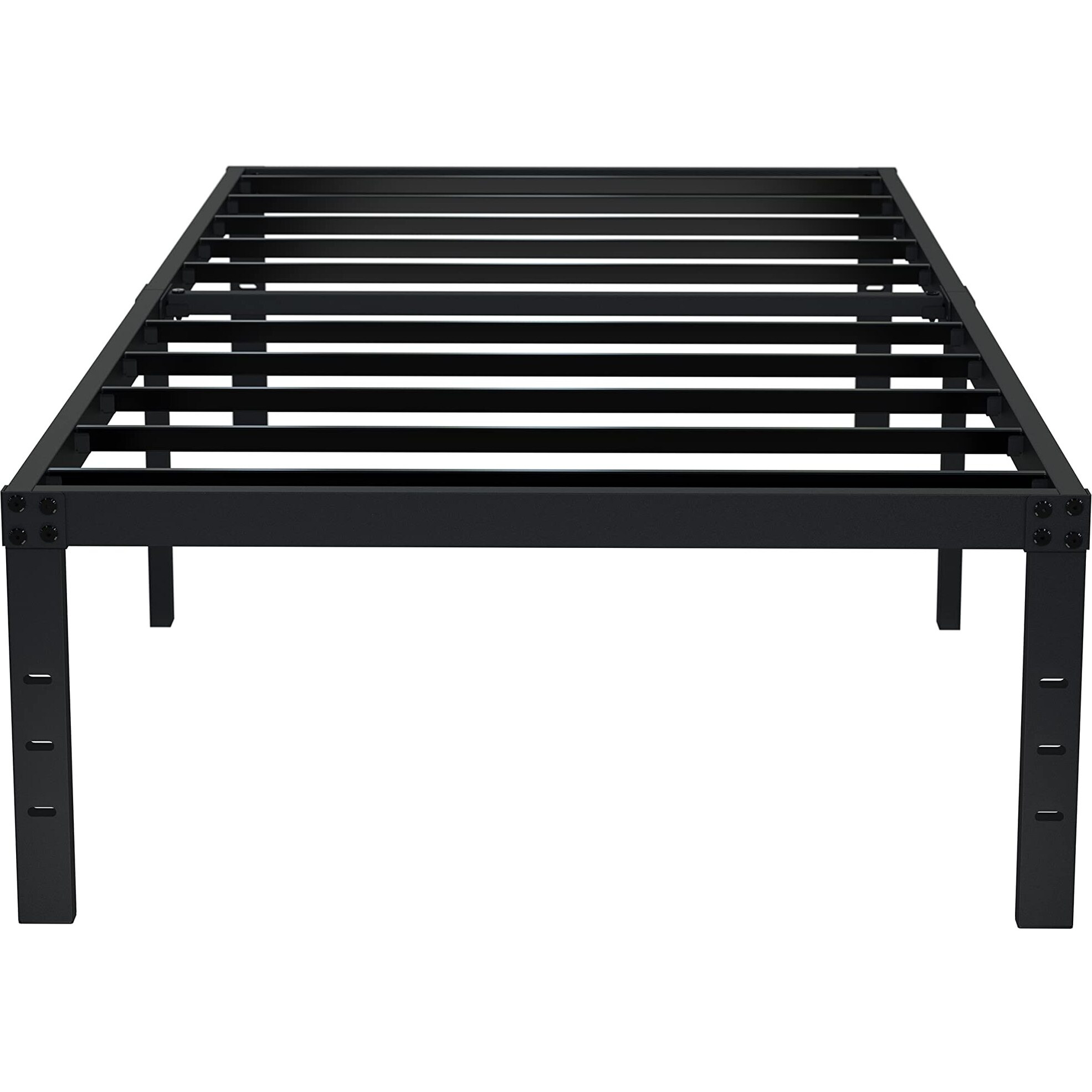 Emoda 16 Inch Heavy Duty Twin Bed Frame, Metal Platform Bed Frames No Box Spring Needed, Noise Free, Easy Assembly, Black