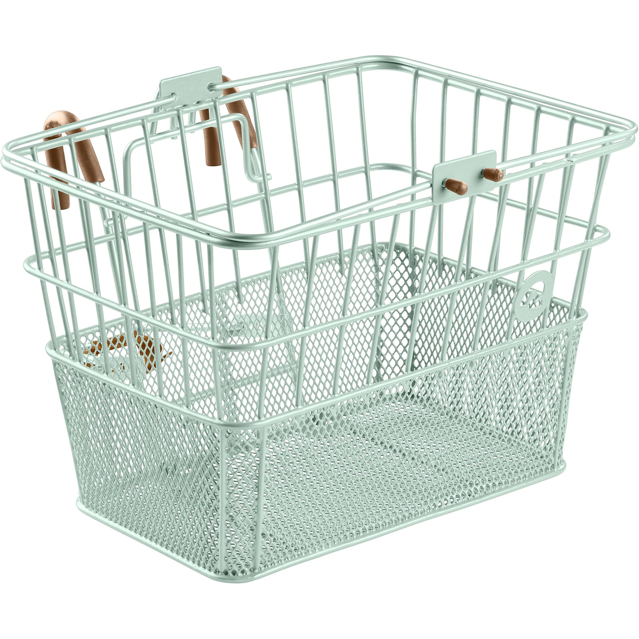 Retrospec Apollo Detachable Front Bike Basket Steel Half-Mesh With Integrated Detachable Hooks And Built-In Handle, Easy Assembly And Portability For Bicycles