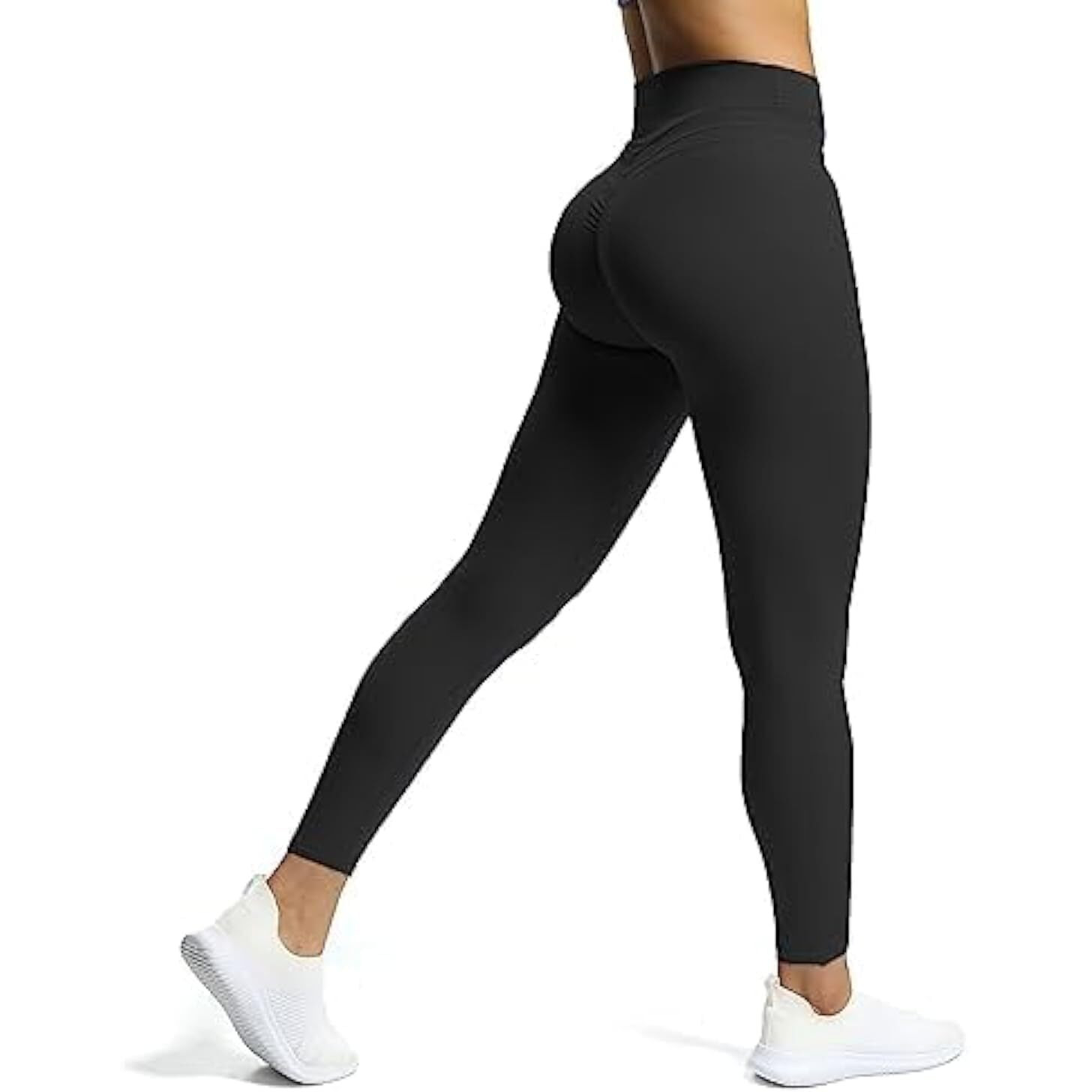 Aoxjox High Waisted Workout Leggings For Women Scrunch Tummy Control Luna Buttery Soft Yoga Pants 26 "" (Black, X-Large)