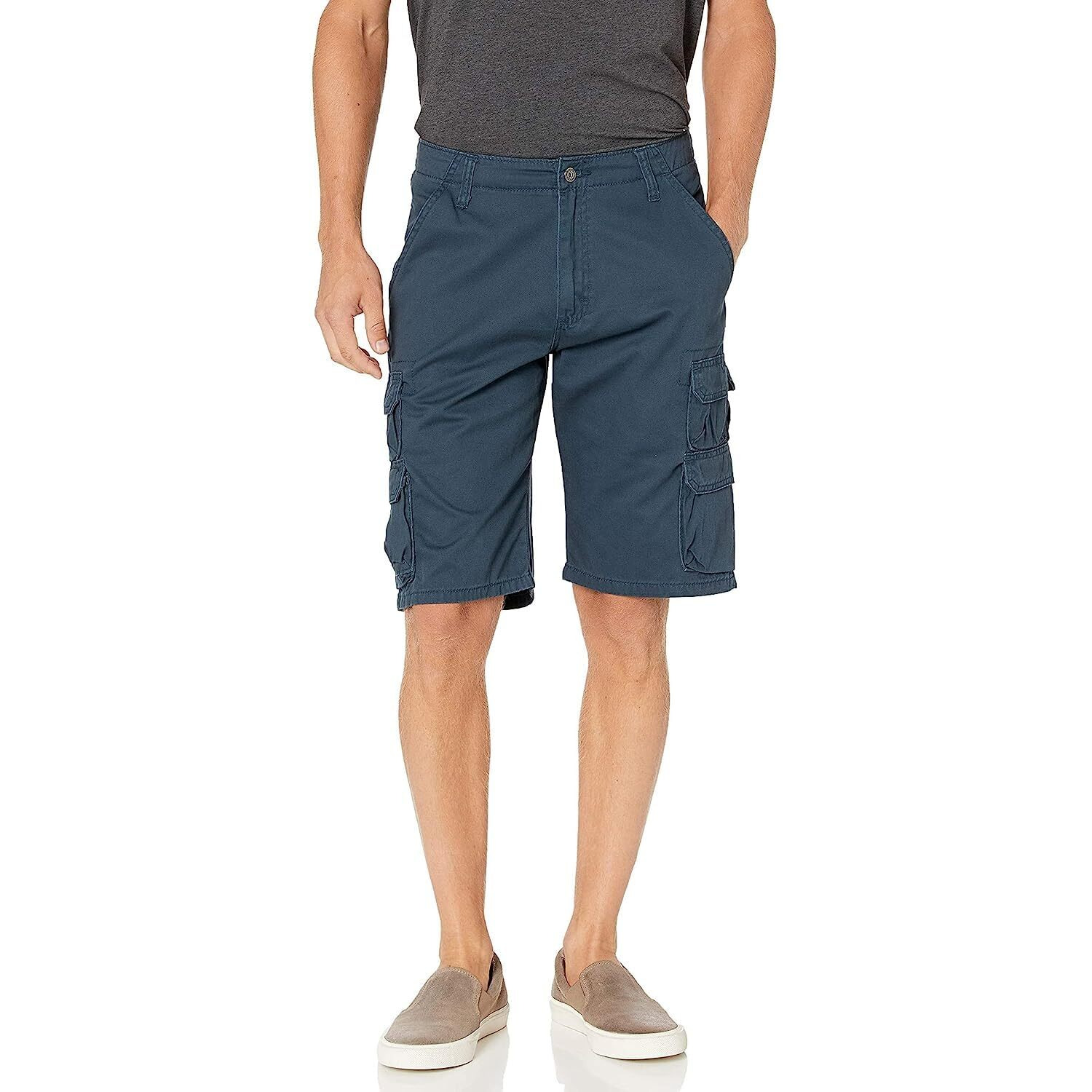 Wrangler Authentics Men's Premium Twill Cargo Short, Midnight, 42