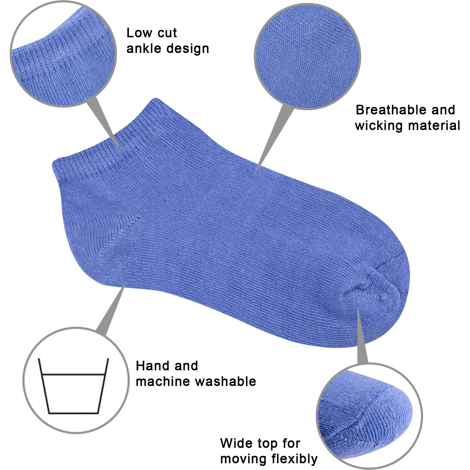 Duufin 25 Pairs Toddler Socks Low Cut Toddler Ankle Socks Half Cushion Kids Socks Low Rise Ankle Socks For Toddler Boys Girls, 4-6X