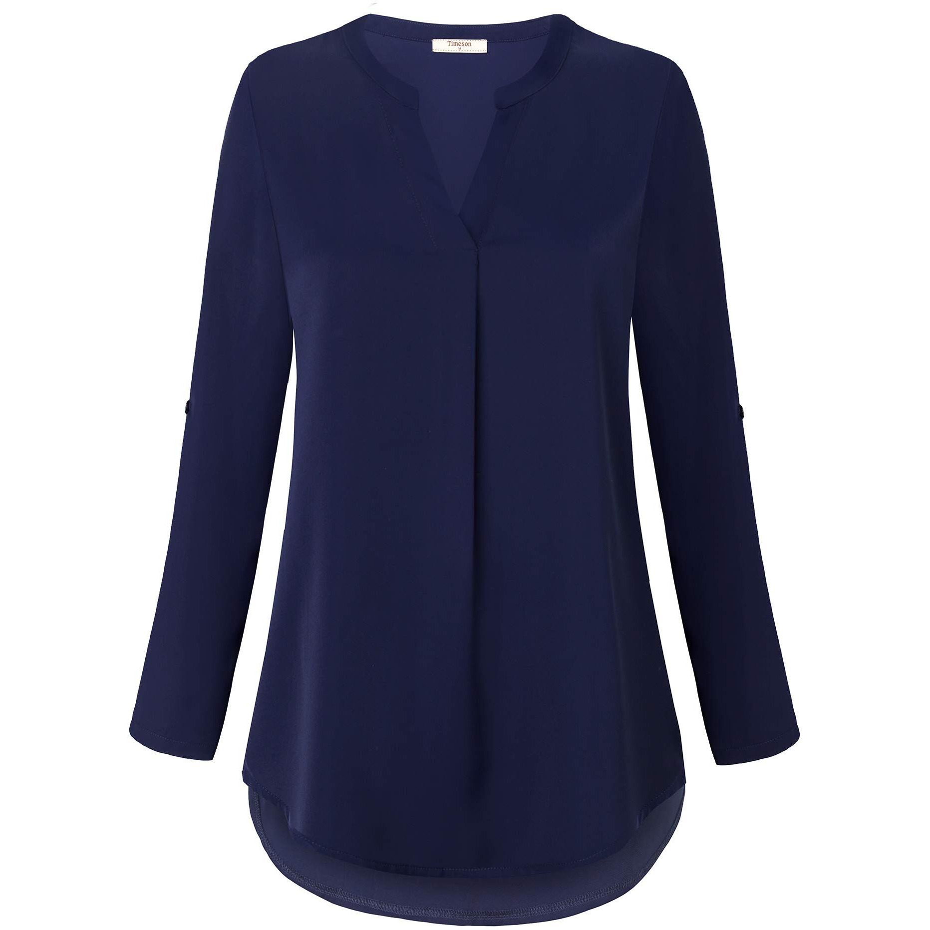 Timeson Blouses For Women,Women 's Navy Blue Blouse 3/4 Sleeve Tunic Tops For Women Ladies V Neck Dress Shirts Office Blouse And Tops For Work Ladies Business Casual Blue Small