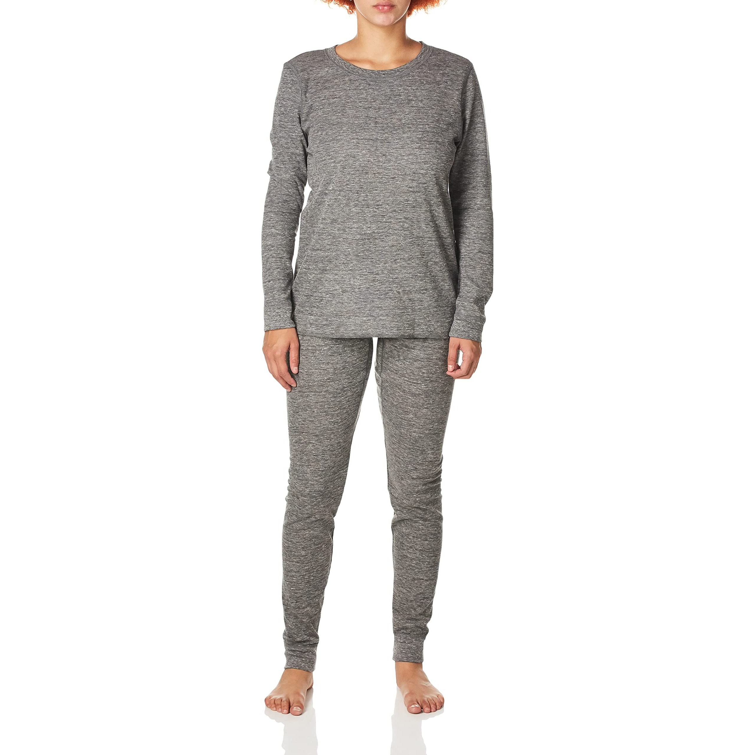Fruit Of The Loom Women's Micro Waffle Premium Thermal Set, Smoke Heather, X-Large