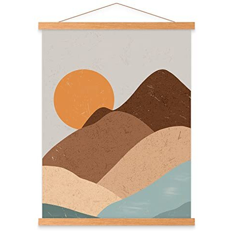 Benjia 27X40 Poster Frame, Magnetic Wood Wooden Poster Hanger Frame Frames For Photo Picture Canvas Artwork Wall Hanging (1 Pack, 27)
