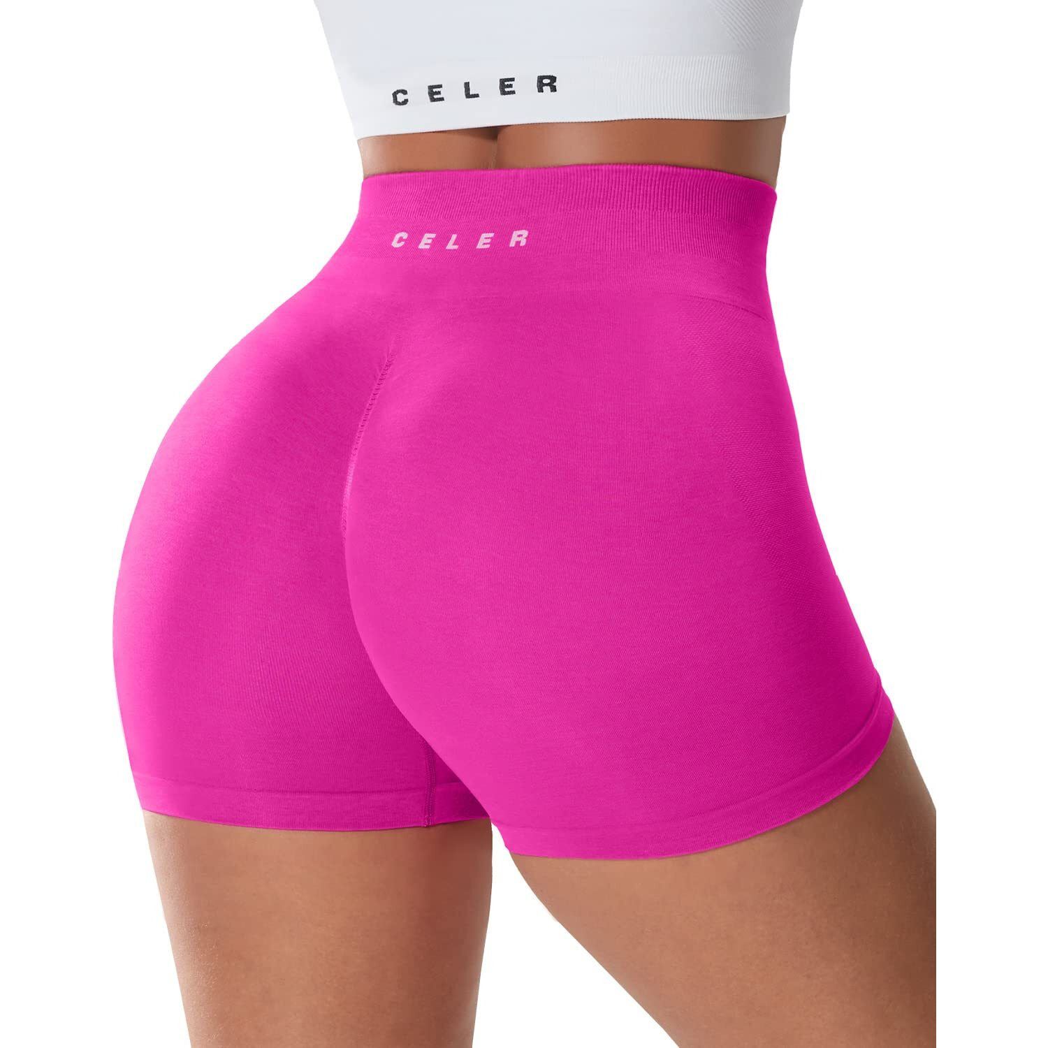 Celer Womens Workout Shorts Seamless Scrunch Butt Gym Shorts High Waisted Yoga Athletic Booty Shorts, Sonic Bloom Xl