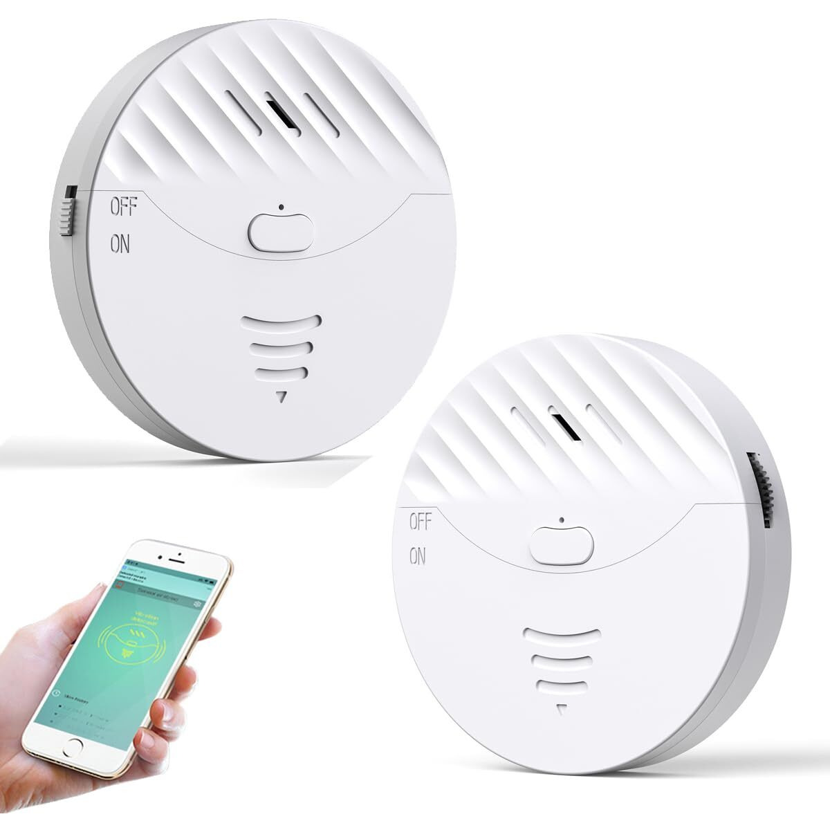 Wifi Smart Window Glass Break Sensor Alarm For Home, 2 Pcs Tuya Wifi Wireless Door Vibration Alarm For For Garage/Store/Business,Use With Tuya Wifi