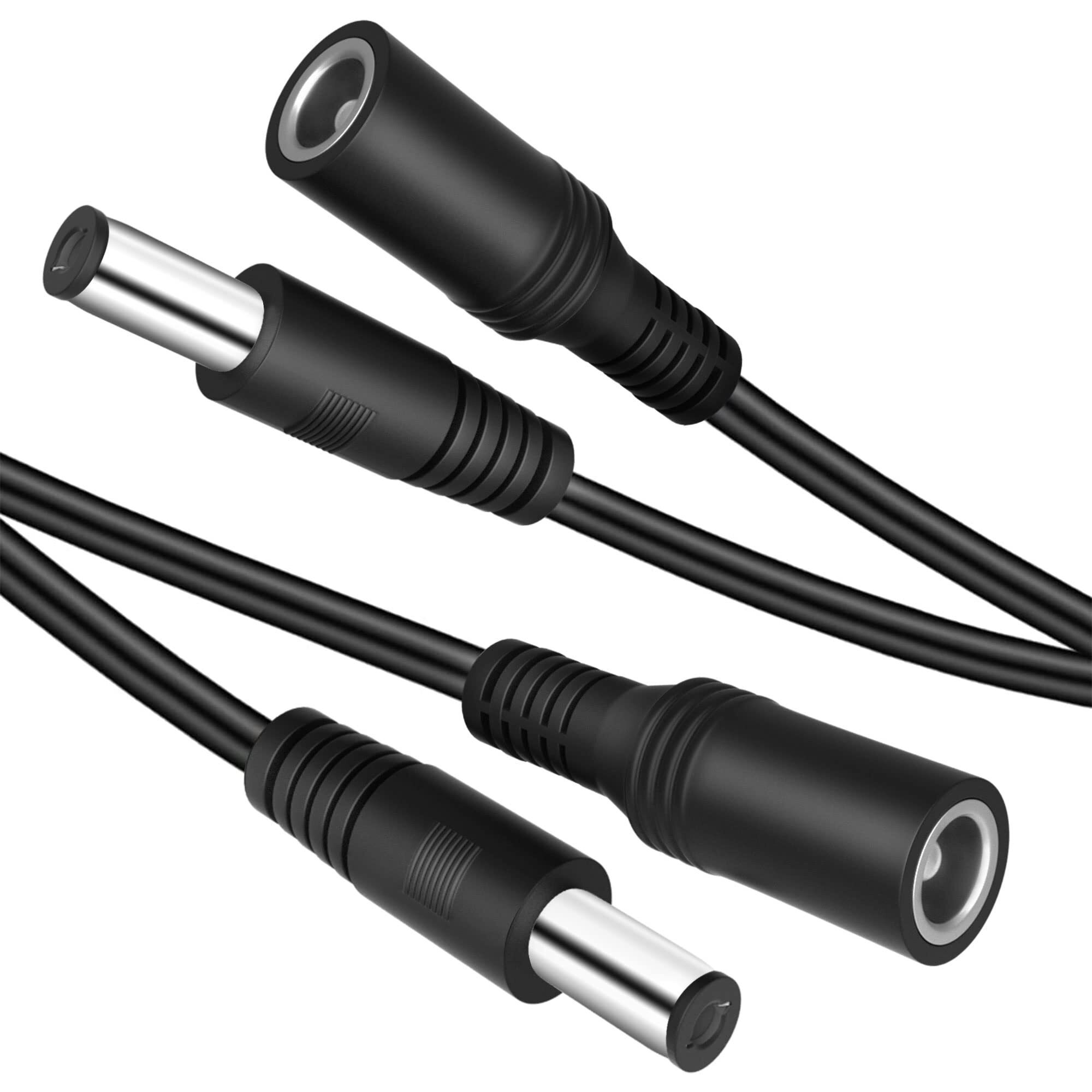 2-Pack 13Ft Dc Power Extension Cable 5.5Mm X 2.1Mm 12V Dc Extension Cord Security Camera Wire Male To Female For Cctv Indoor Camera,Standalone Led Strip,Dc Power Supply Adapter Extender Cable