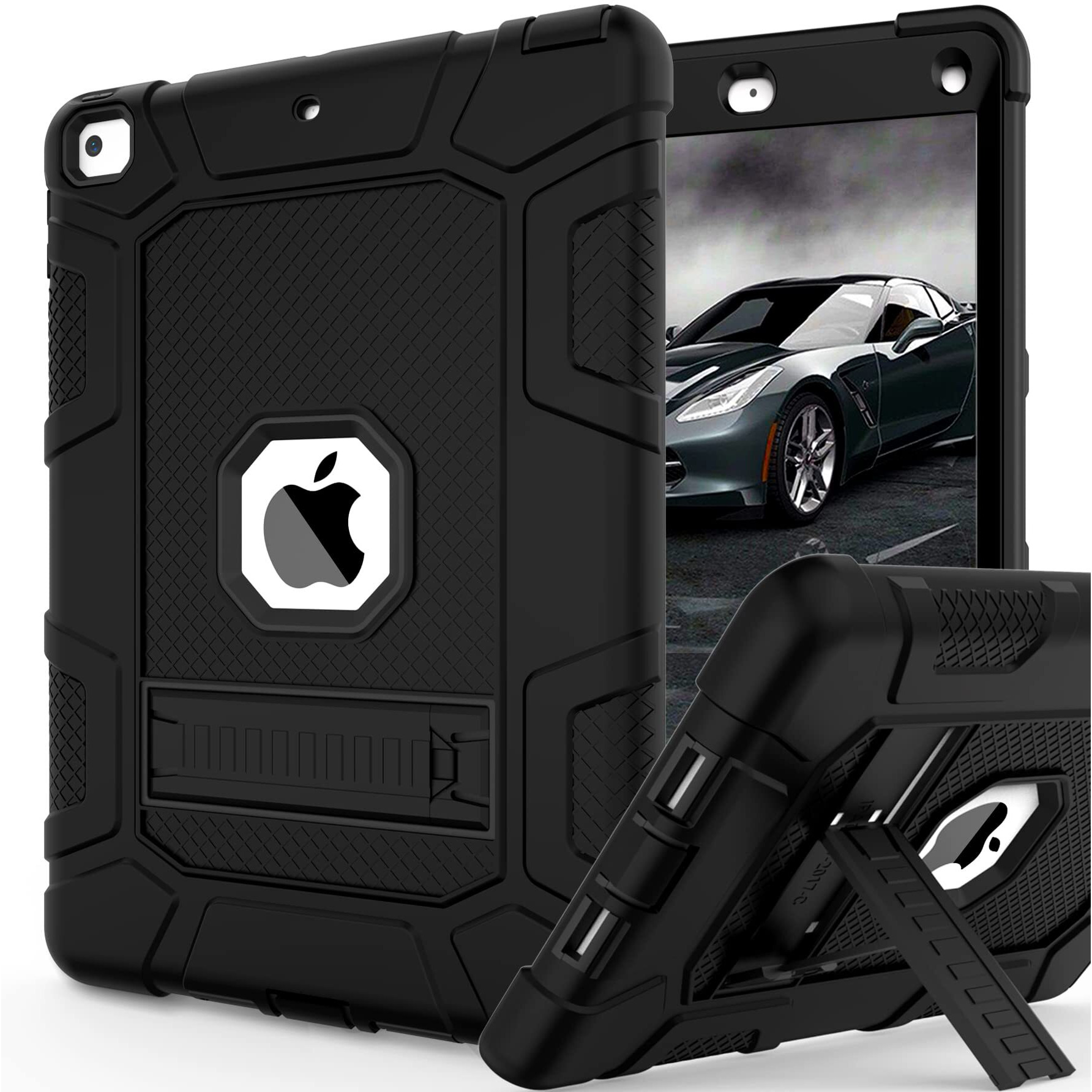 Ipad Mini 5 Case, Ipad Mini 4 Case, Hybrid Three Layer Armor Shockproof Rugged Drop Protection Cover Case Built With Kickstand   For Ipad Mini 4/5 7.9 Inch