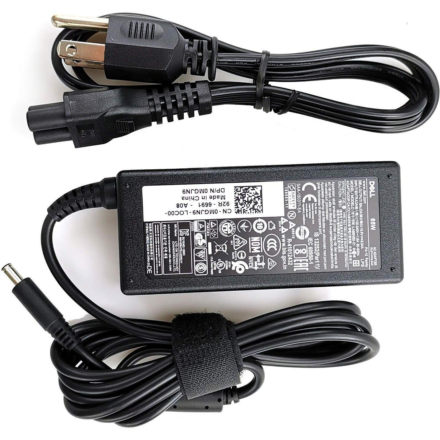New Dell Original Laptop Charger 65W Watt 45Mm Tip Ac Power Adapter(Power Supply) With Power Cord For Inspiron 13 14 15,3000 5000 7000 Series,5558 5755 3147 7348-2In1 5555 5559,0G6J41 0Mgjn