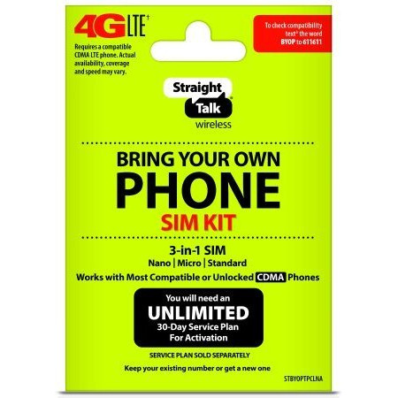 Straight Talk - Bring Your Own Phone "&quotCdma"" 3-In-1 Sim Card Kit (4G Lte) - "&quotVerizon"" Compatible