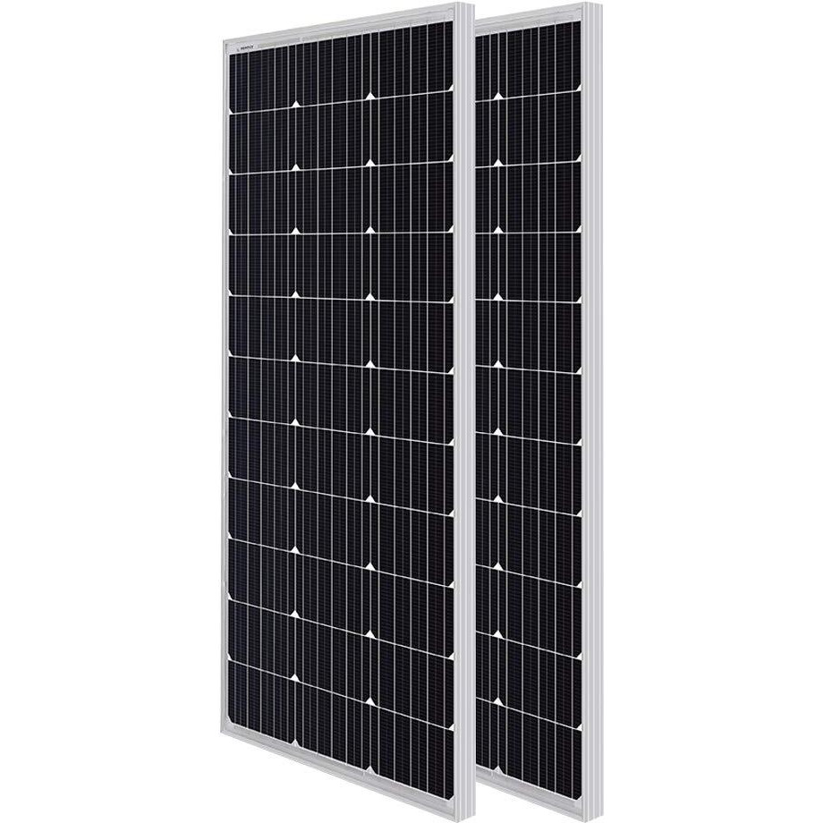 Hqst Solar Panel 2Pcs 100 Watt 12V Monocrystalline Solar Panel With Solar Connectors, High Efficiency Module Pv Power For Battery Charging Boat, Caravan, Rv And Any Other Off Grid Applications