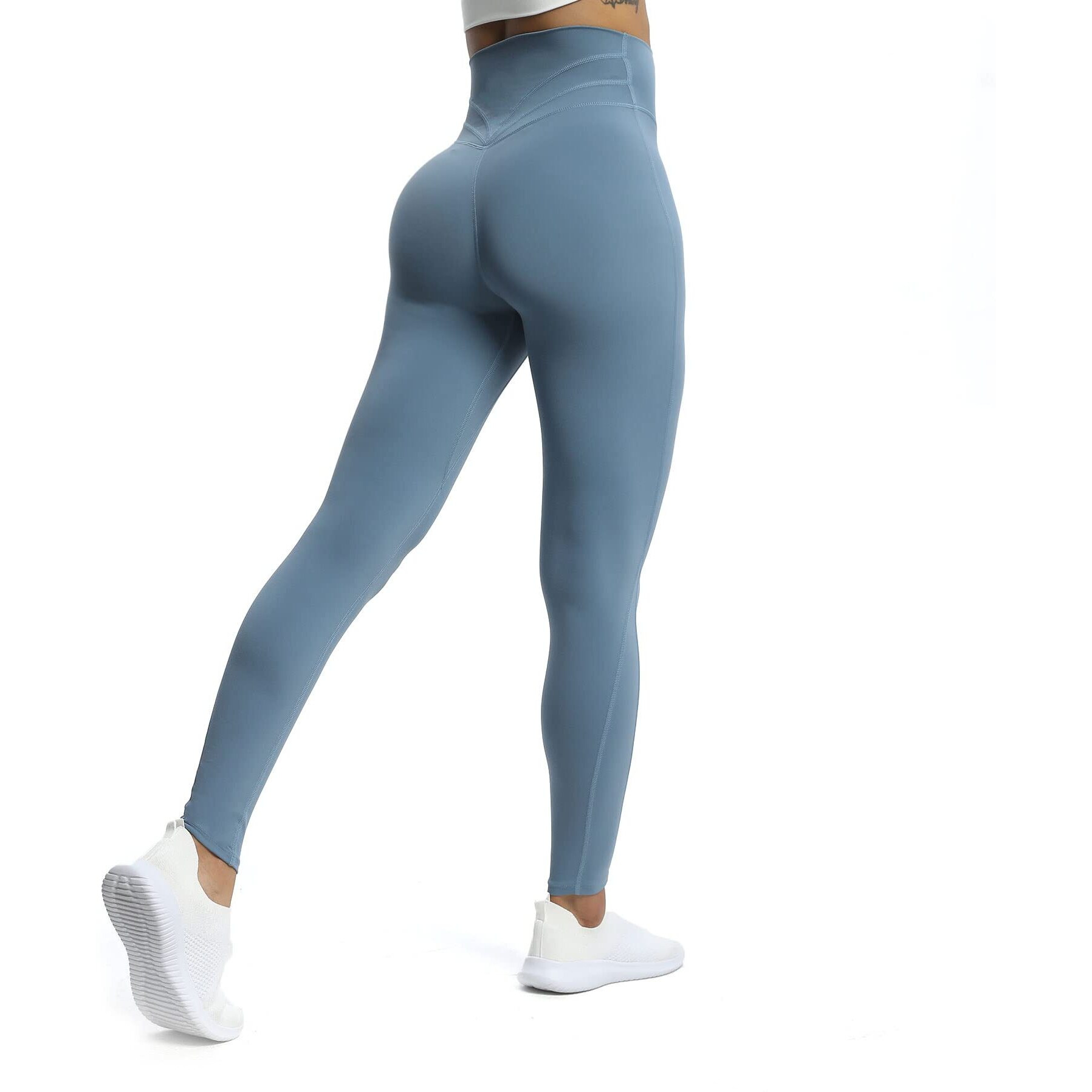 Aoxjox High Waisted Workout Leggings For Women Trinity Yoga Pants 26.5 "" (Steel Blue, Xx-Large)