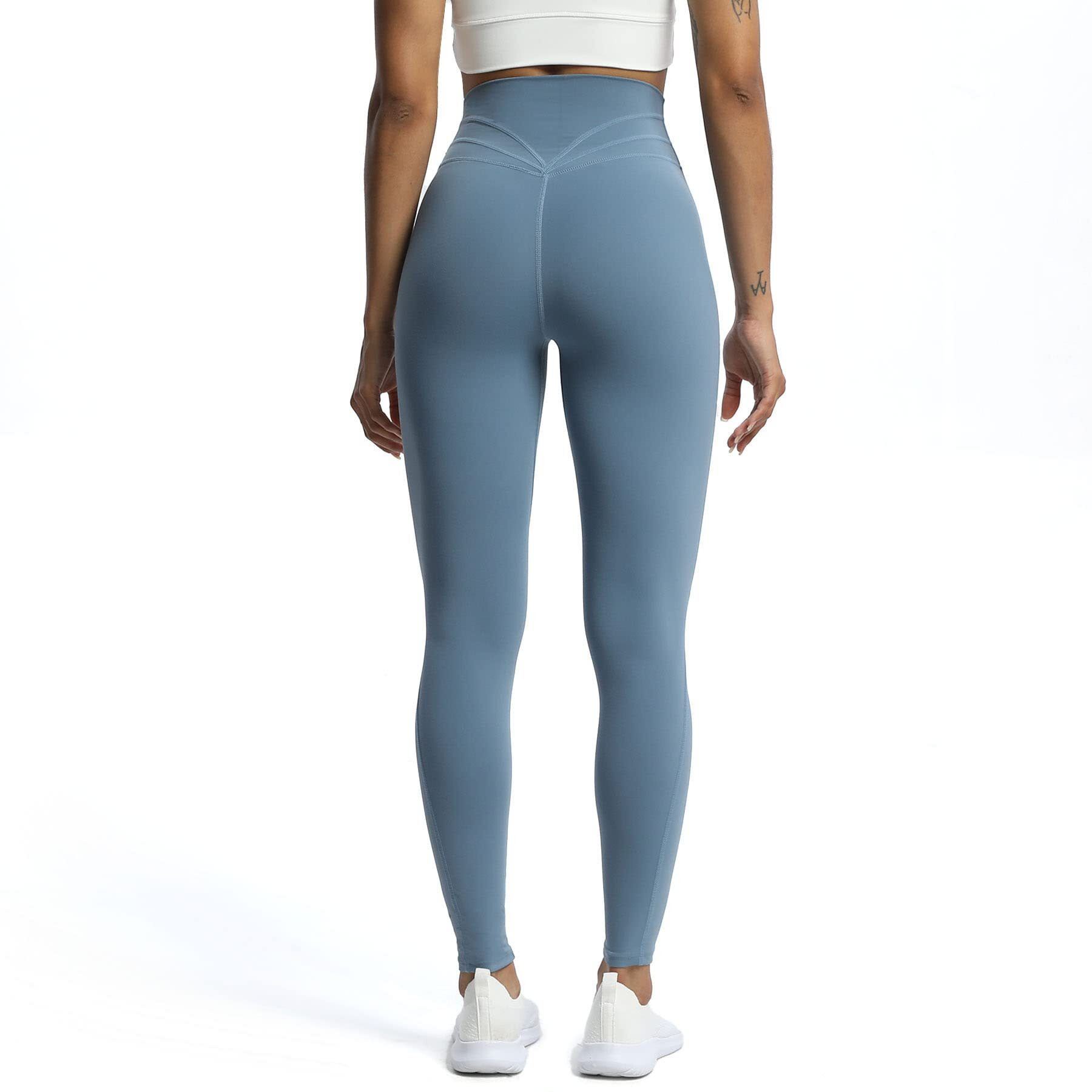 Aoxjox High Waisted Workout Leggings For Women Trinity Yoga Pants 26.5 "" (Steel Blue, Xx-Large)