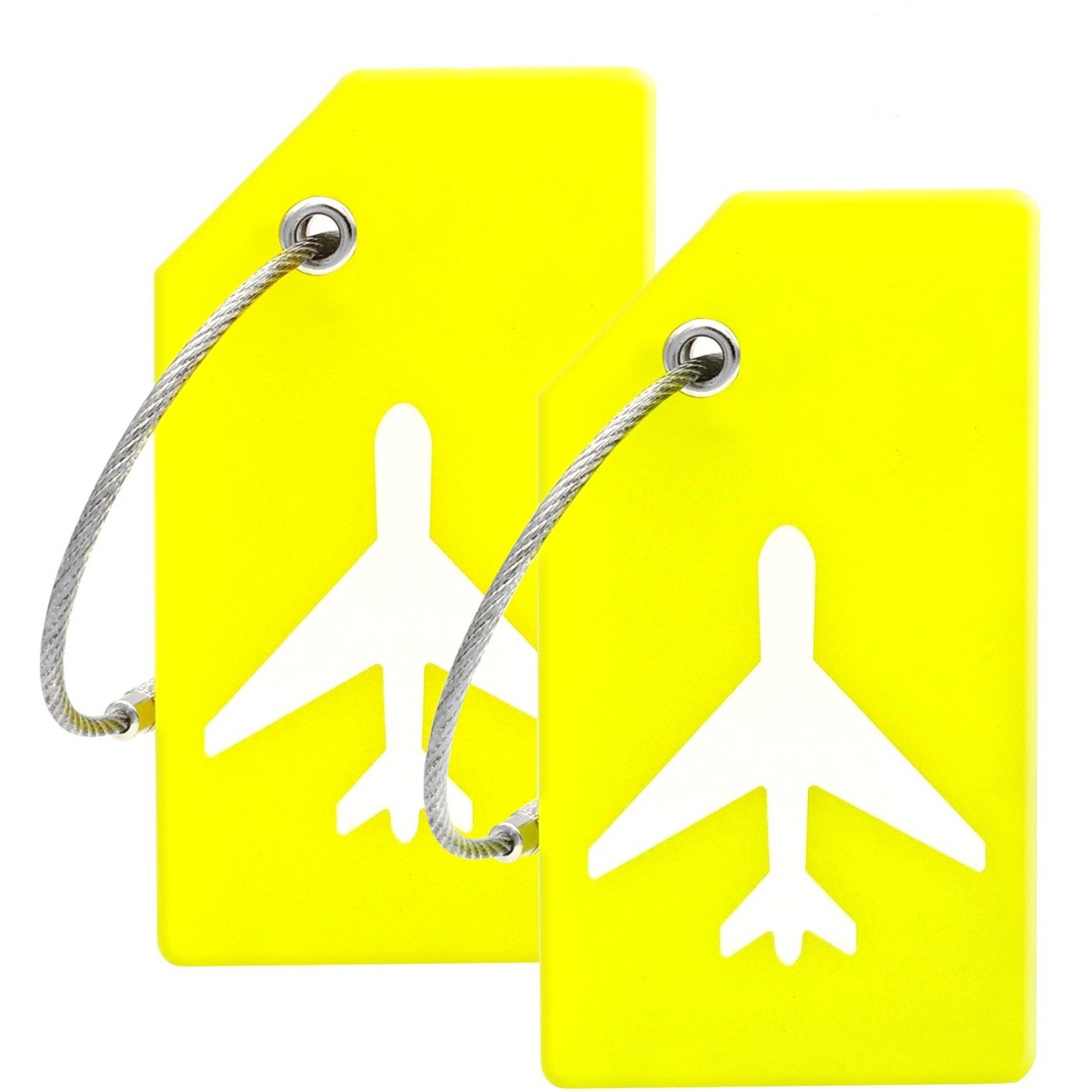 Silicone Luggage Tag With Name Id Card Perfect To Quickly Spot Luggage Suitcase (Yellow)