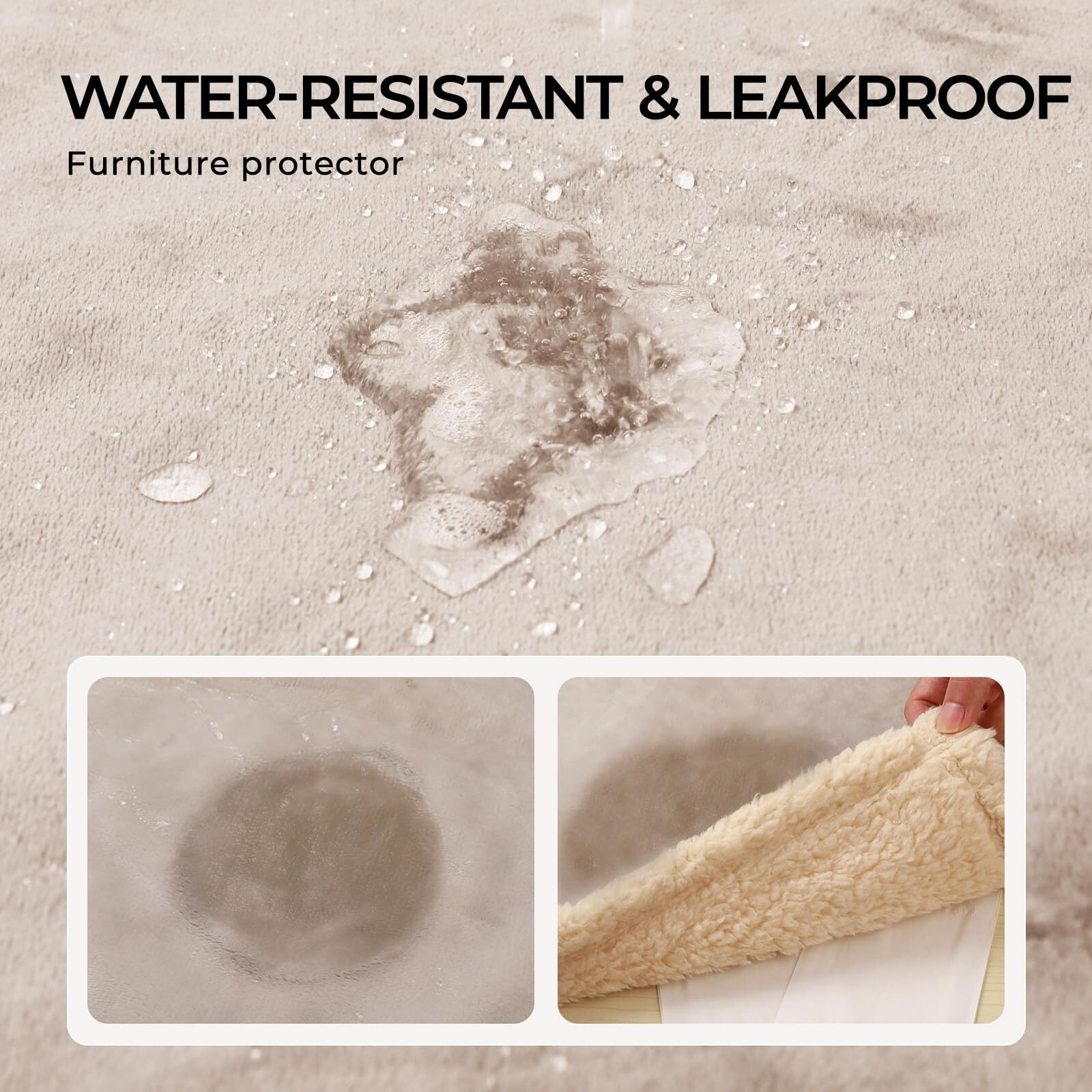 Waterproof Pet Blanket, Liquid Pee Proof Dog Blanket For Sofa Bed Couch, Reversible Sherpa Fleece Furniture Protector Cover For Small Medium Large Dogs Cats, Grey Beige Medium(57 "" X 40 "")