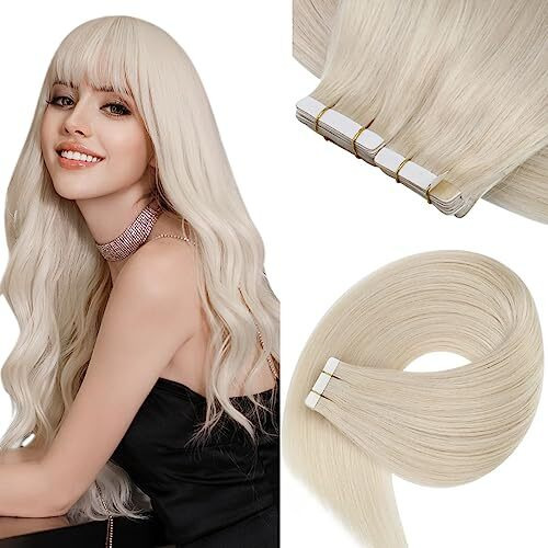 Sunny Blonde Tape In Hair Extensions Human Hair 60 Platinum Blonde Hair Tape Ins Extensions Real Human Hair Colored Tape In Natural Hair Extensions Blonde 50G 20Pcs 18Inch