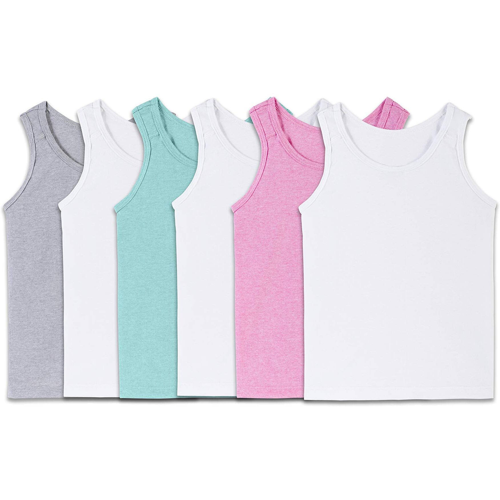 Fruit Of The Loom Girls Undershirts (Camis & Tanks) Undershirt, Toddler Tank - 6 Pack Assorted, 4-5T Us