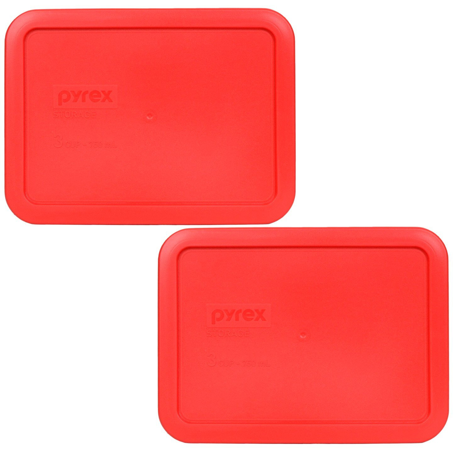 Pyrex Bundle - 2 Items 7210-Pc 3-Cup Red Plastic Food Storage Lids