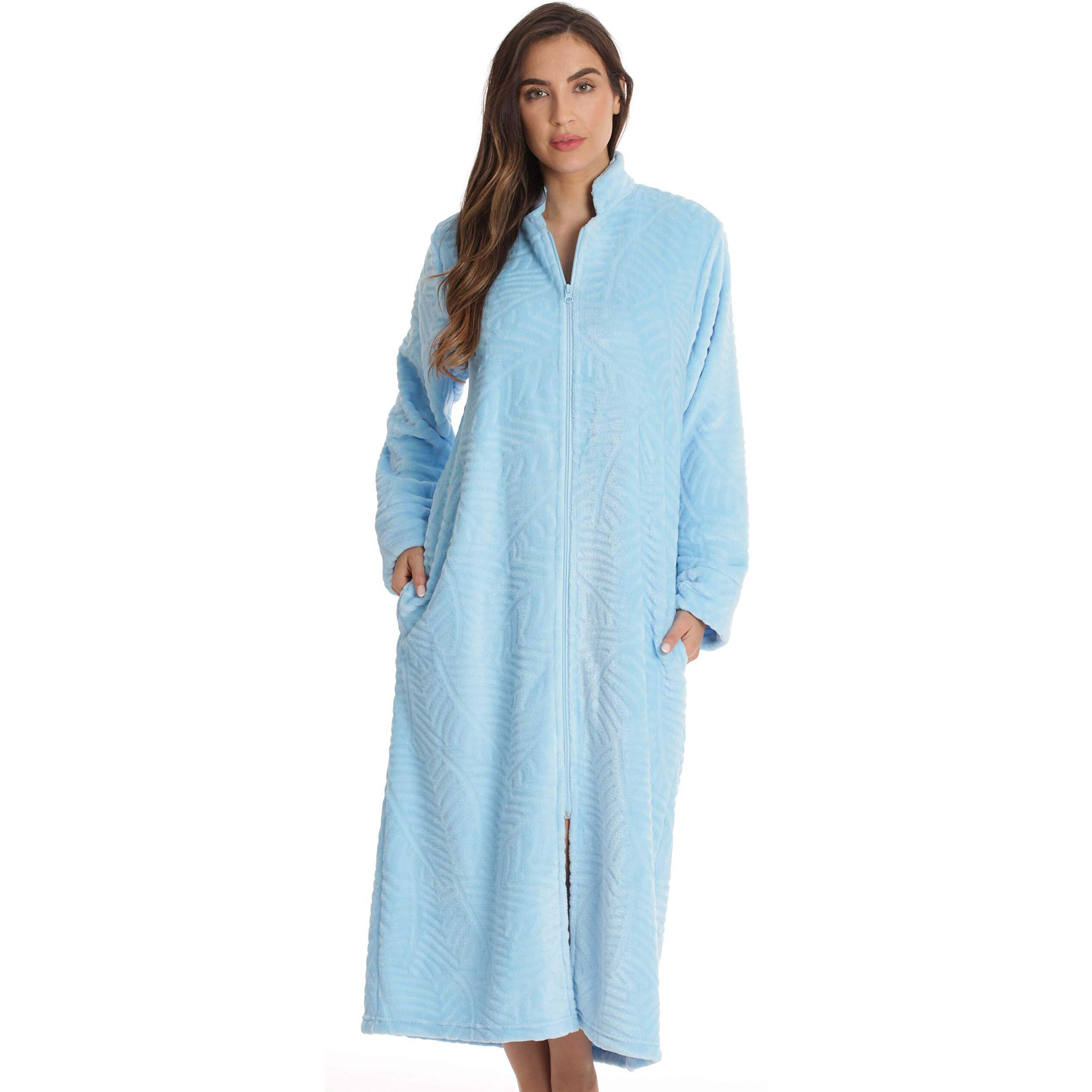 Just Love Plush Zipper Lounger Robe 6729-Blu-2X