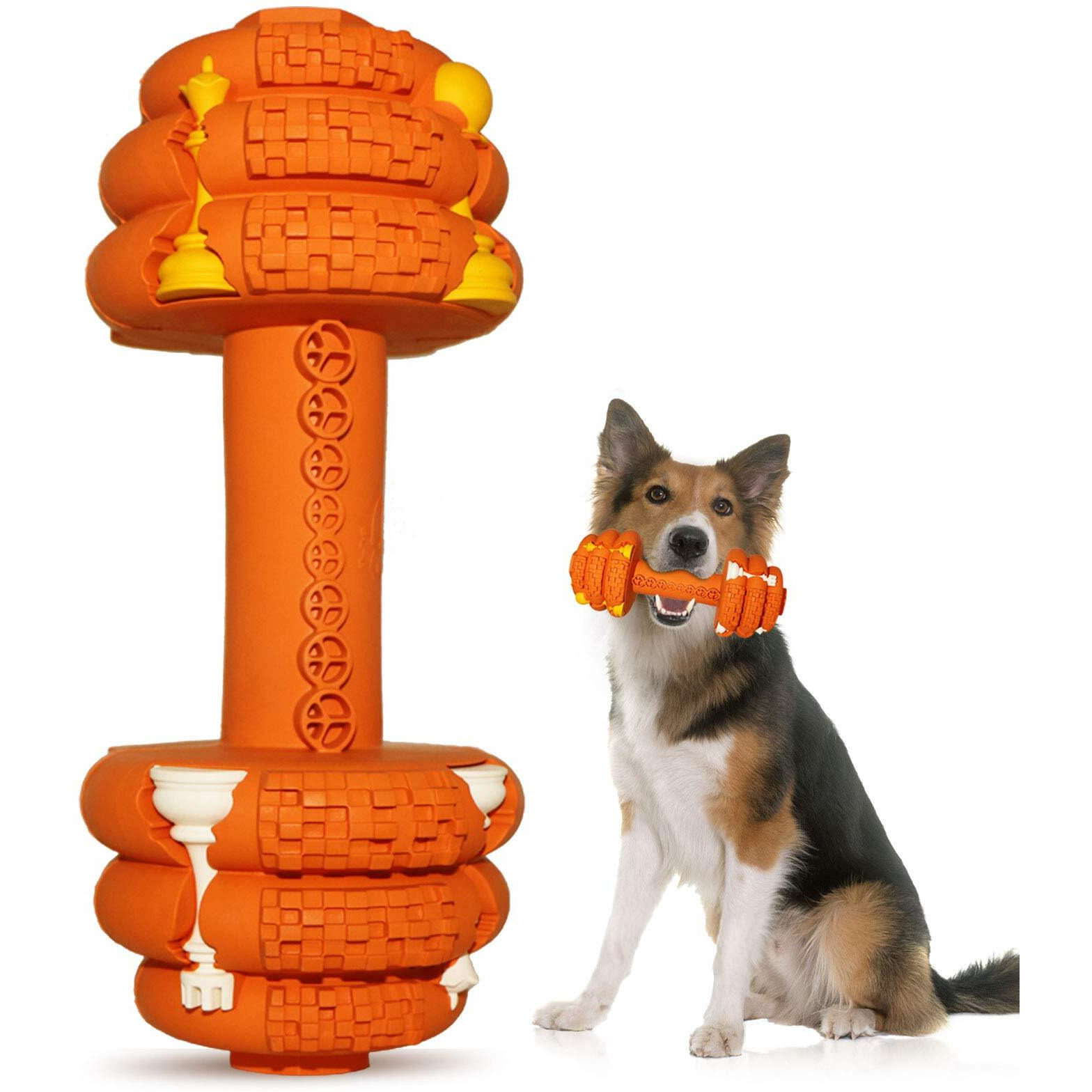 Hswaye Dog Chew Toys For Aggressive Chewers,Food Grade Non-Toxic Dental Pet Toy,Tough Durable Indestructible Dog Toys For Medium Large Dogs.Orange.
