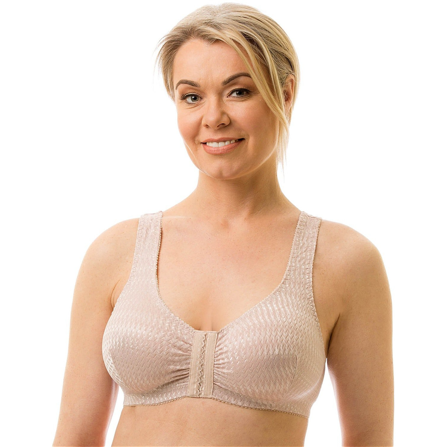 Carole Martin Full-Freedom Comfort Front Closure Bra For Women, Wireless (42, Beige)