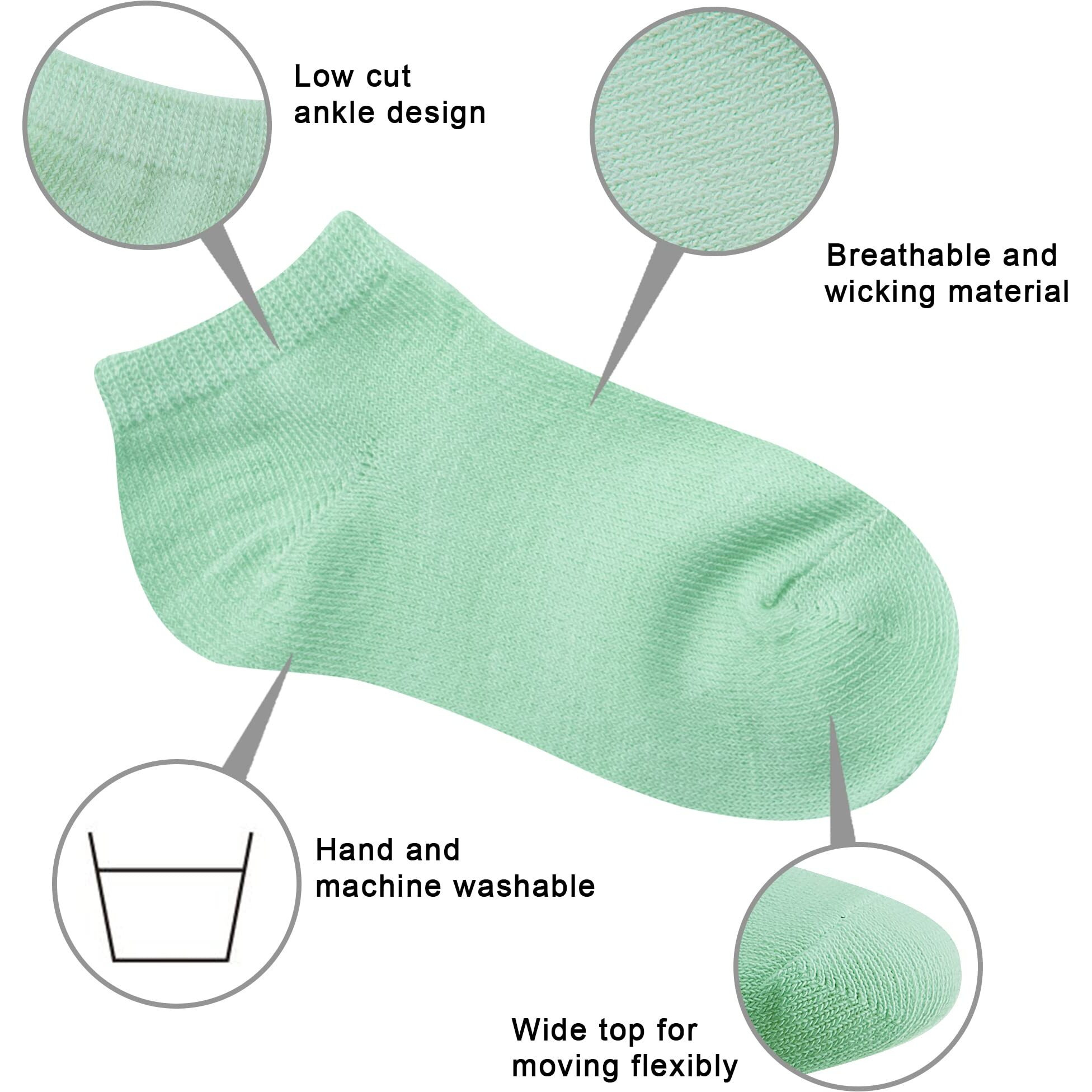 Duufin 25 Pairs Toddler Socks Low Cut Toddler Ankle Socks Half Cushion Kids Socks Low Rise Ankle Socks For Toddler Girls Boys, 4-6X