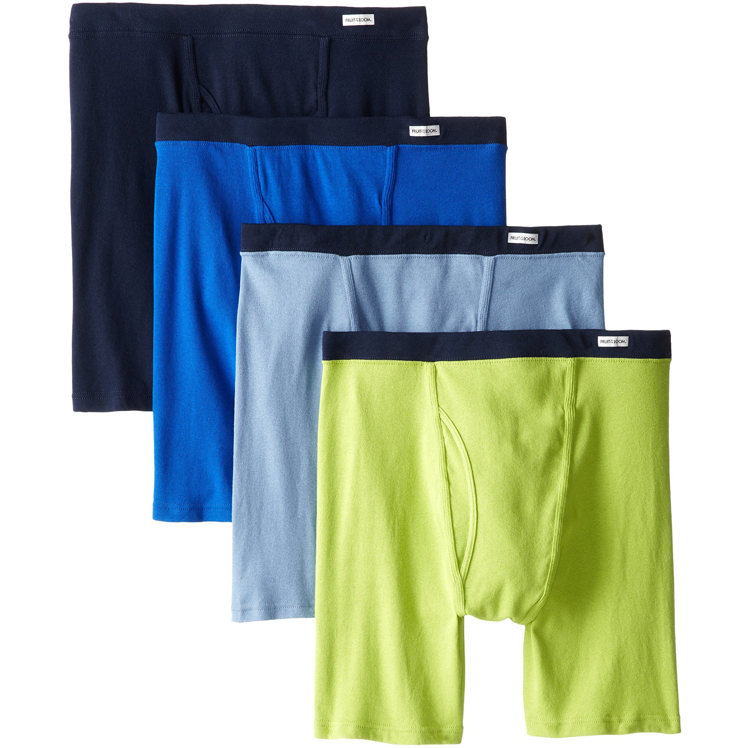 Fruit Of The Loom Men's Covered Waistband X-Size Boxer Brief, Assorted, Xx-Large(Pack Of 4)