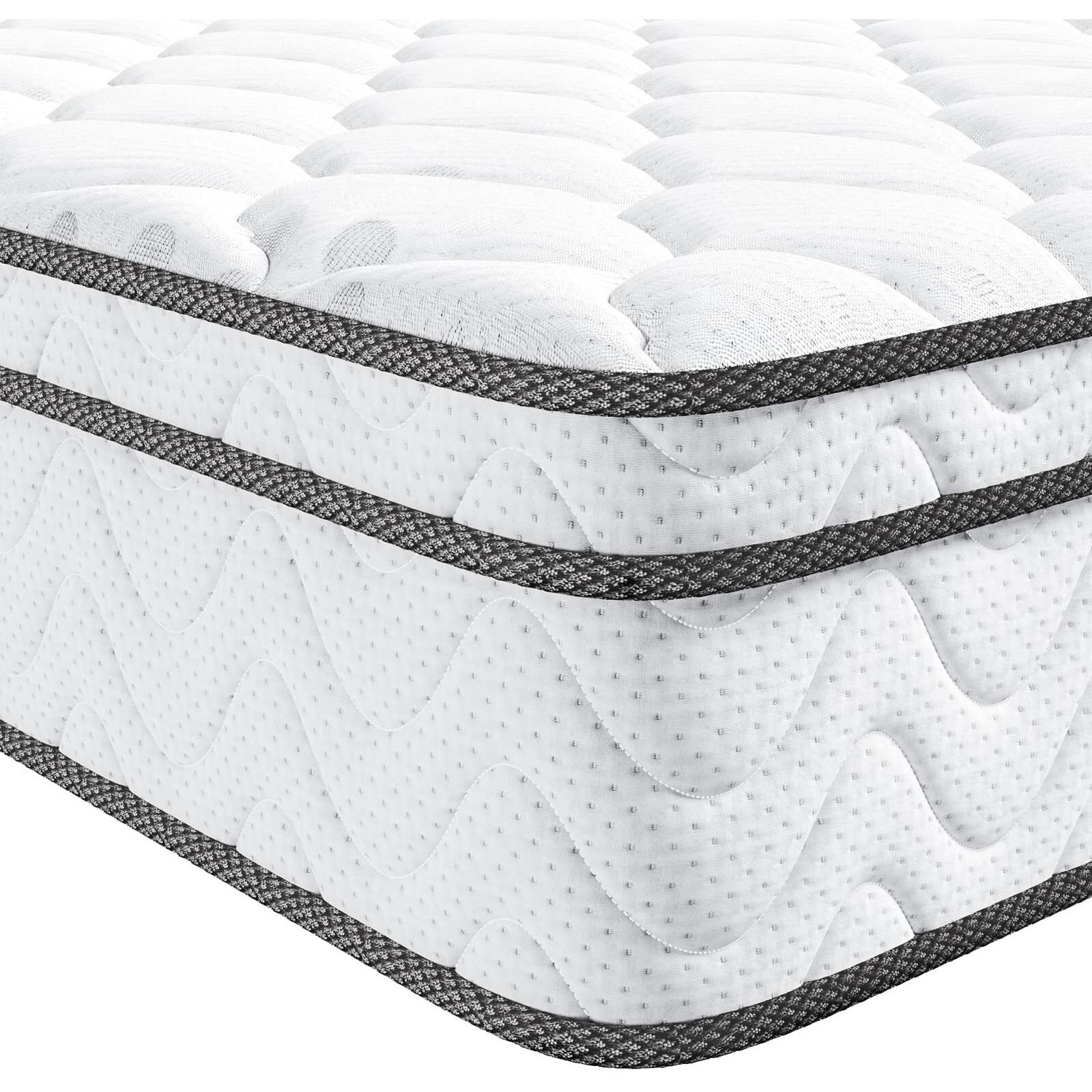 Vesgantti Full Size Mattress, 10 Inch Hybrid Full Mattress In A Box, Double Mattress With Memory Foam And Pocket Spring, Ergonomic Design & Pressure Relief, Medium Firm Feel, 54*75*10