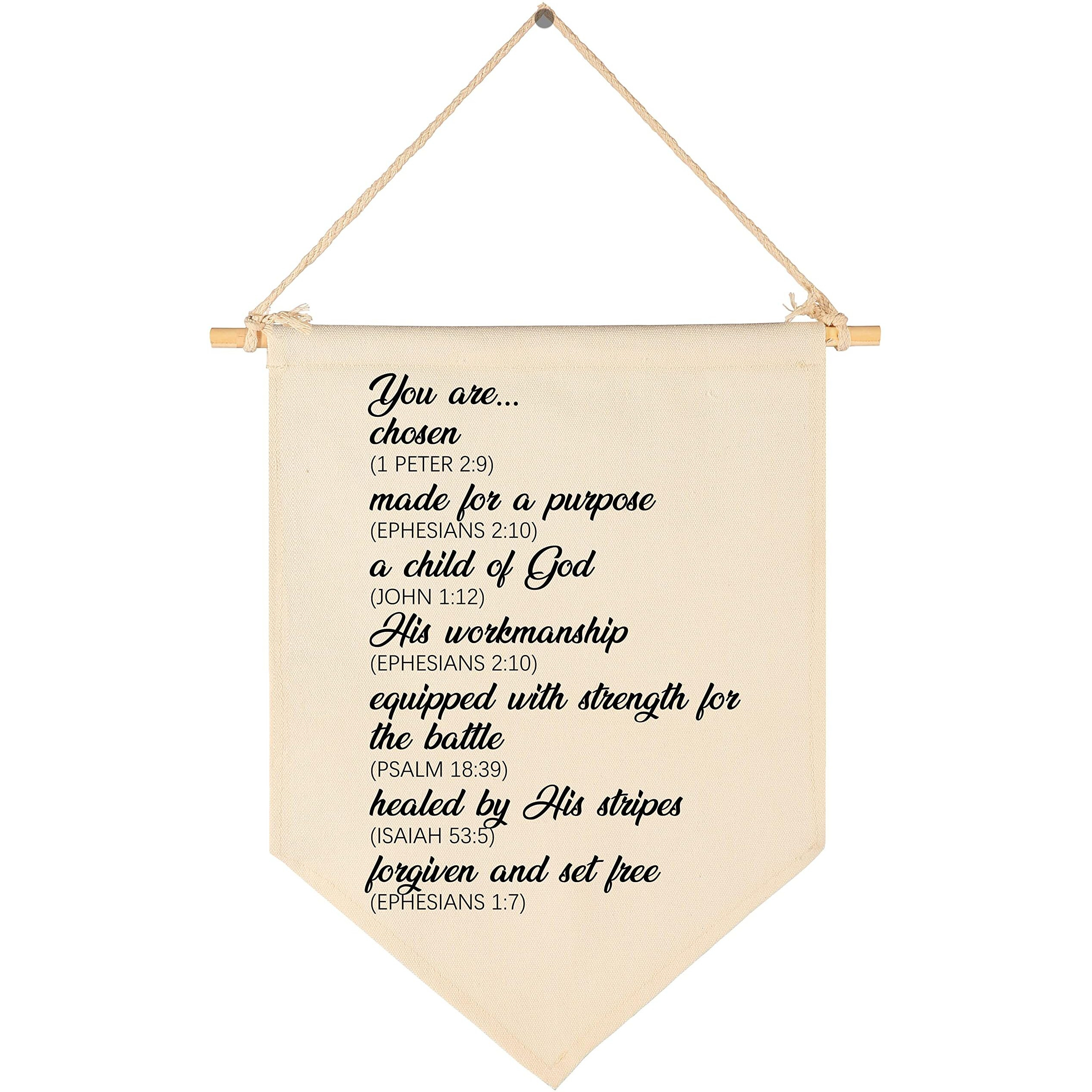 Unique Christian Gifts For Teens Baby Gril Boy-Baby Christian Shower Gifts-Canvas Hanging Pennant Flag Banner Wall Sign Decor For Home Living Room Bedroom Nursery Front Door-Birthday Christmas Gift