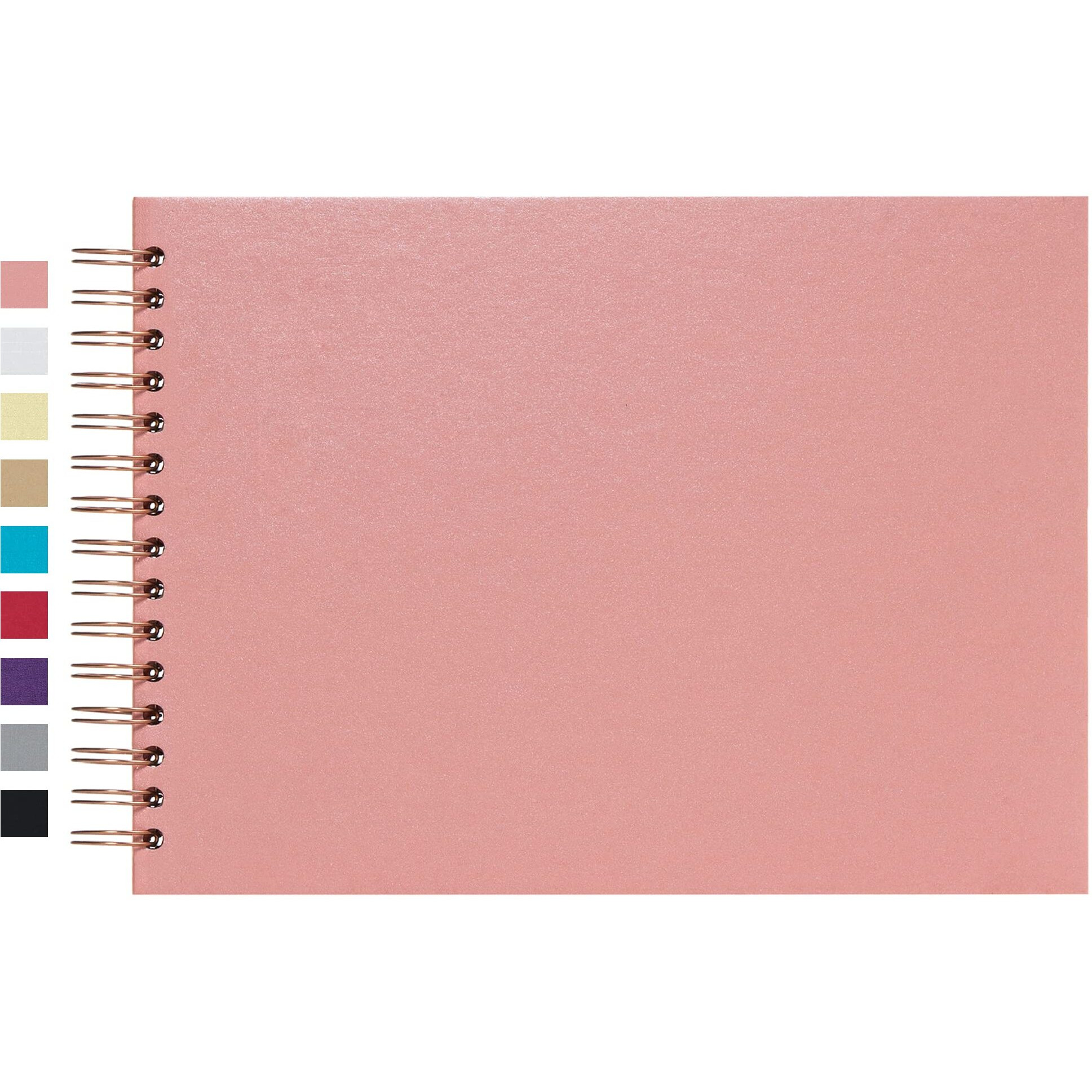 Potricher 12.2 X 8.5 Inch Hardcover Kraft Blank Page Diy Scrapbook Photo Album, 80 Pages (40 Sheets) Wedding Anniversary Family Small Scrapbook Photo Album (Pink)