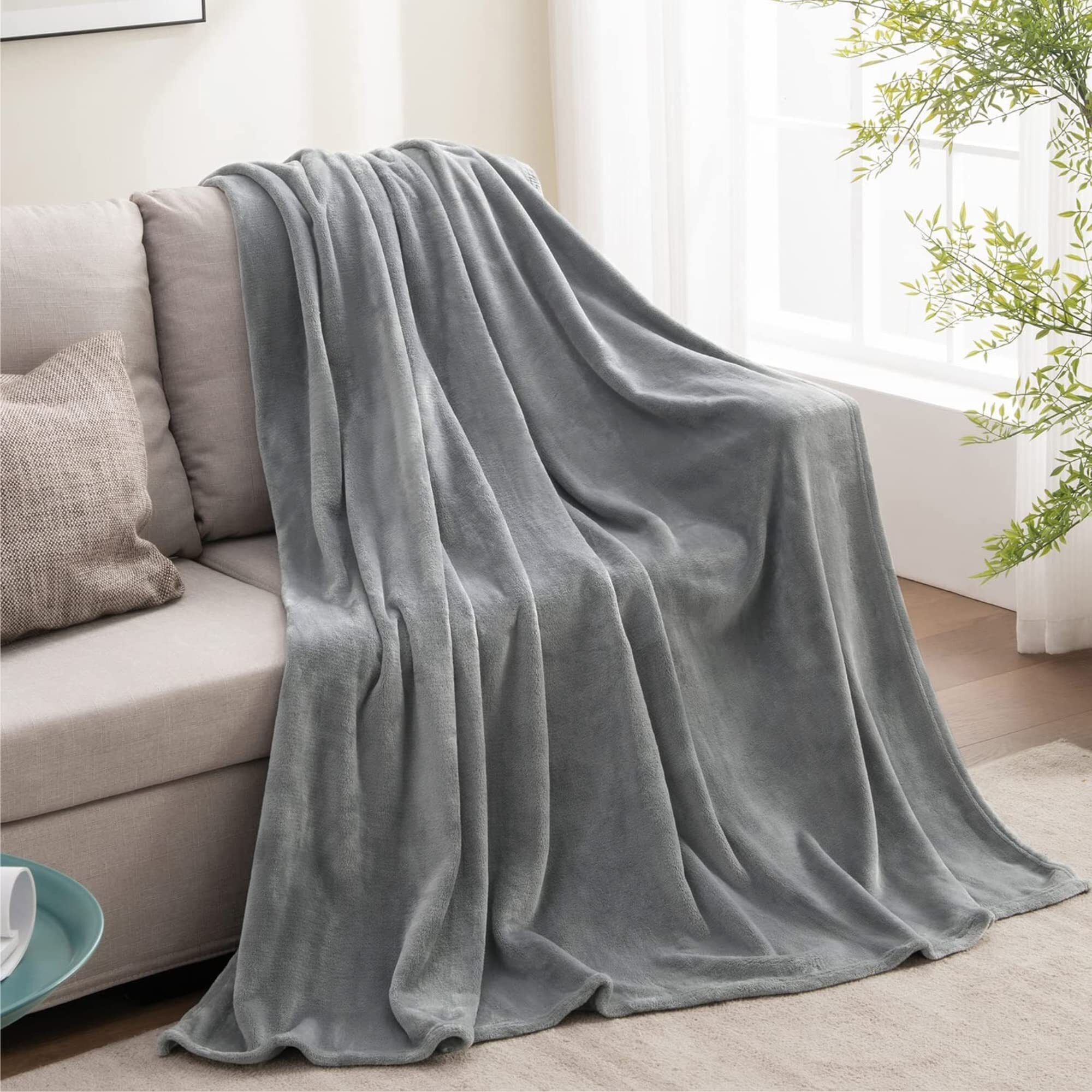 Bedelite Fleece Blanket Twin Size Grey Throw Blanket For Couch & Bed, Plush Cozy Fuzzy Blanket, Super Soft & Warm Blankets For Fall And Winter