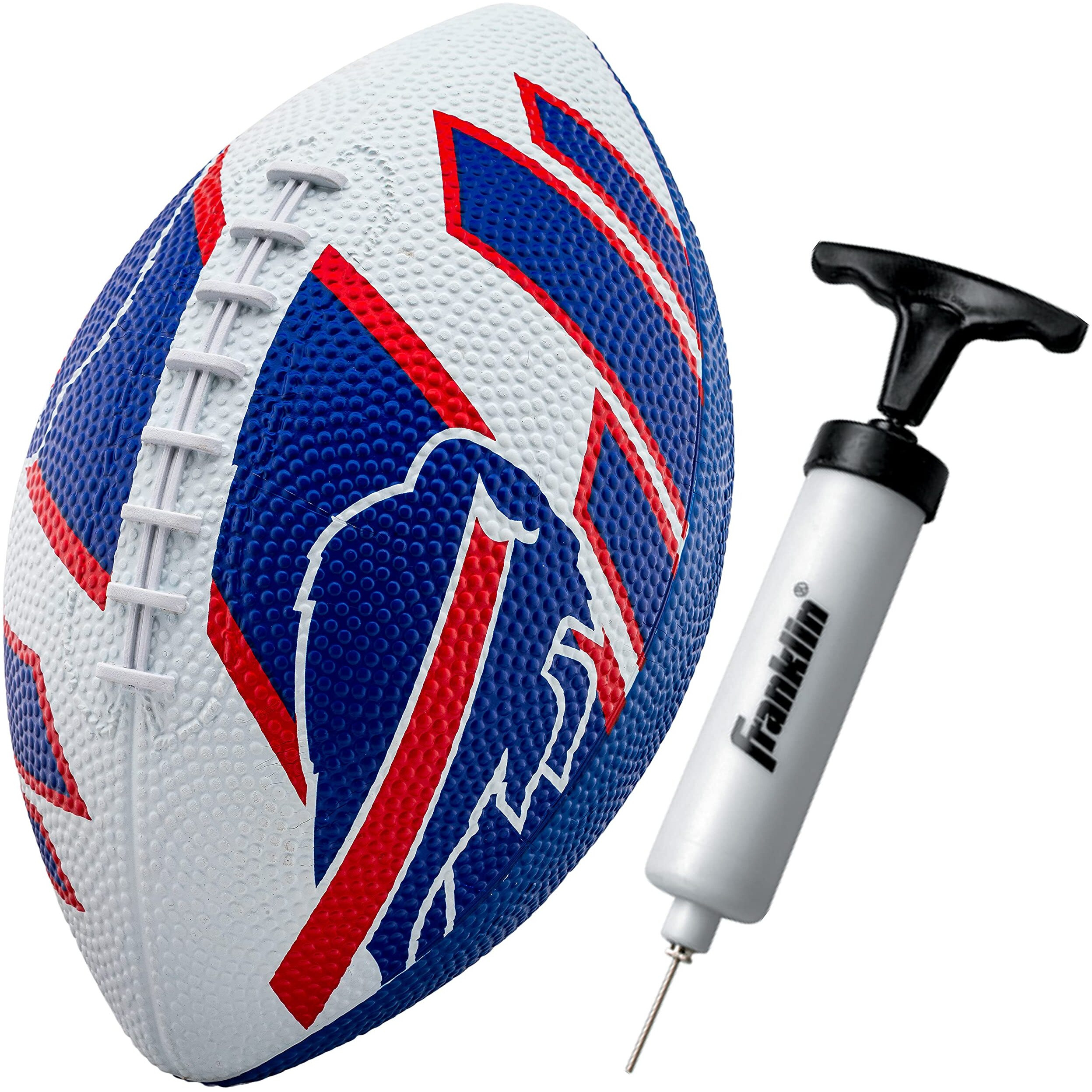 Franklin Sports Nfl Buffalo Bills Football - Youth Football - Mini 8.5"" Rubber Football - Perfect For Kids - Team Logos And Colors