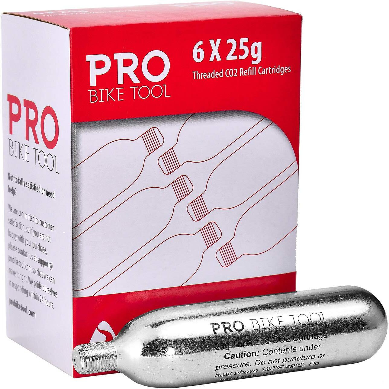 Co2 Cartridges With Threaded Connection, 6 X 25G