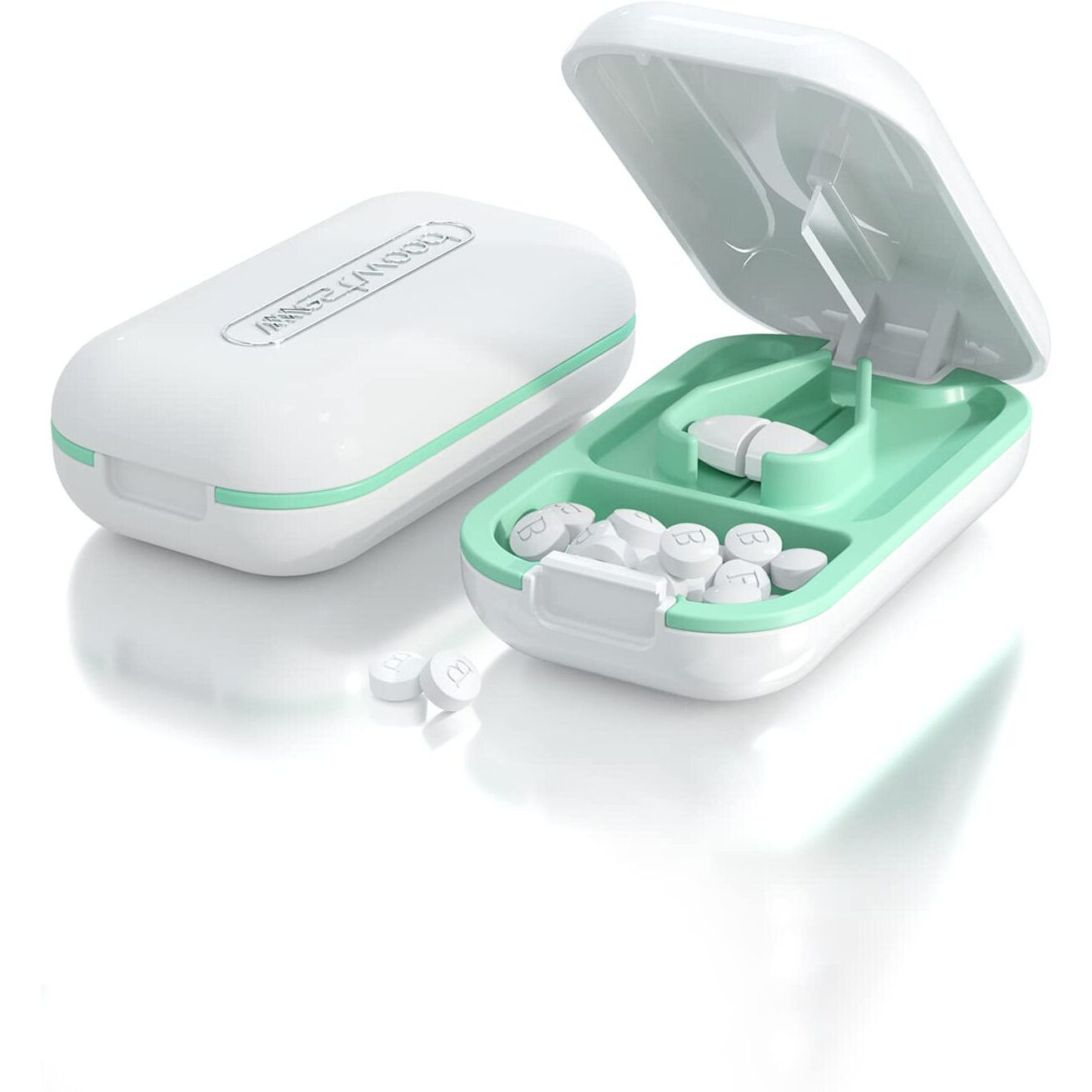 Dubstar Small Pill Cutter, Pill Splitter Pill Cutter For Small Or Large Pills, Cuts Vitamins Tablets, Portable Pretty Pill Crusher For Purse Pocket (Pill Cutter, White)