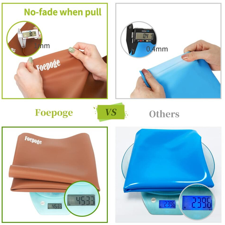 Foepoge 27.9    X 20    Extra Large Silicone Sheet For Crafts, Nonstick Silicon Mat For Resin, Epoxy Art Placemat For Jewelry Casting, Reusable Painting Pad, Heat Resistant Countertop Cover - Brown