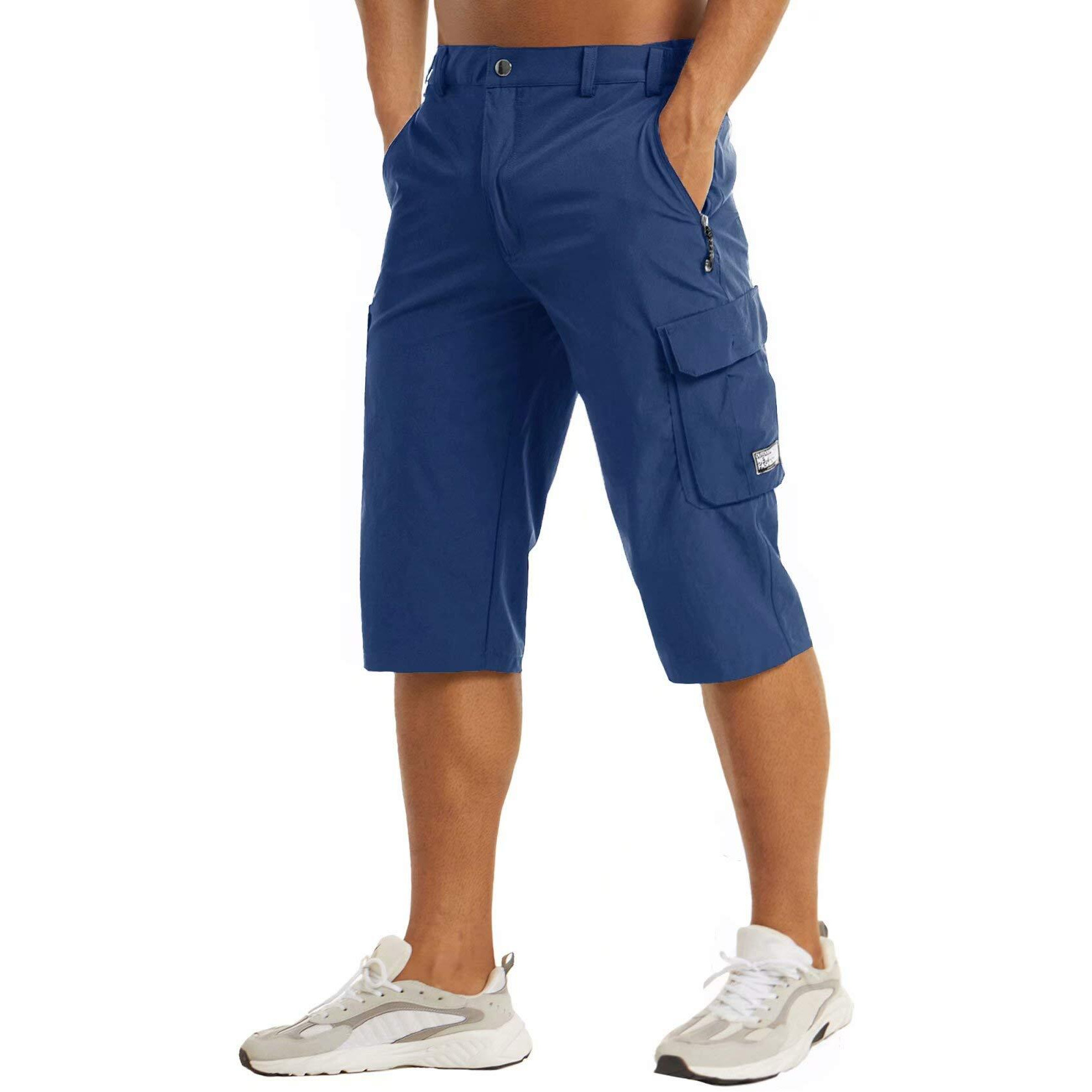 Long Shorts For Men Long Cargo Shorts For Men Below Knee Shorts Mens Tactical Shorts Capri Shorts For Men Cargo Capri For Men Royal Blue