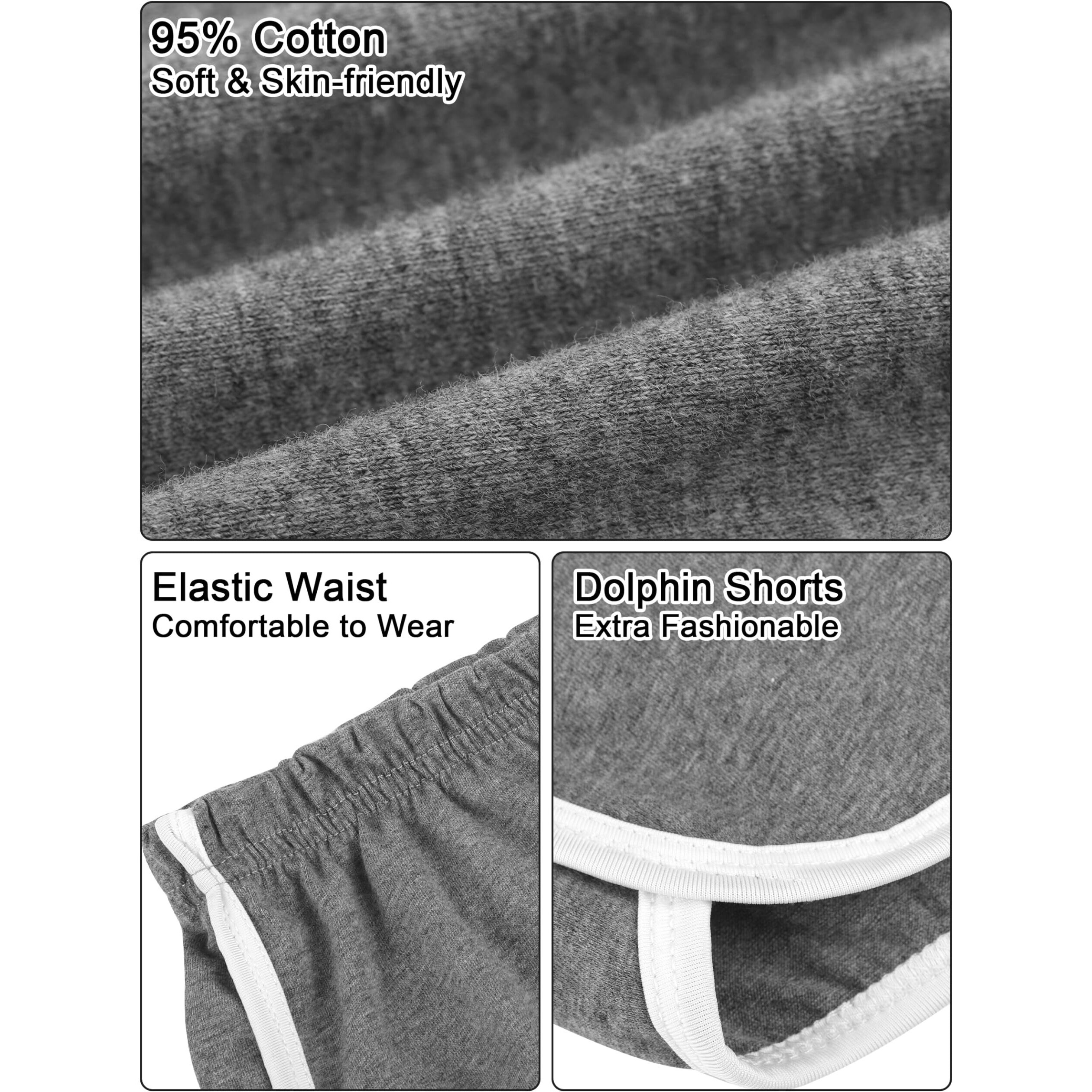 Uratot 5 Packs Soft Comfy Booty Cotton Workout Pants Breathable Lounge Dolphin Shorts Cycling Hiking Pants For Women