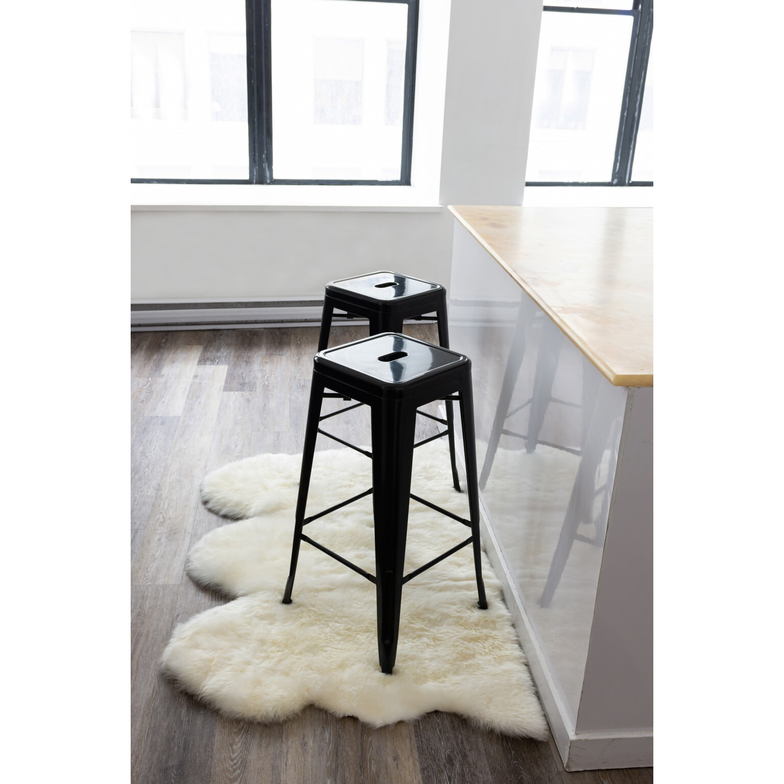 3' X 5' Trio Natural Sheepskin Area Rug