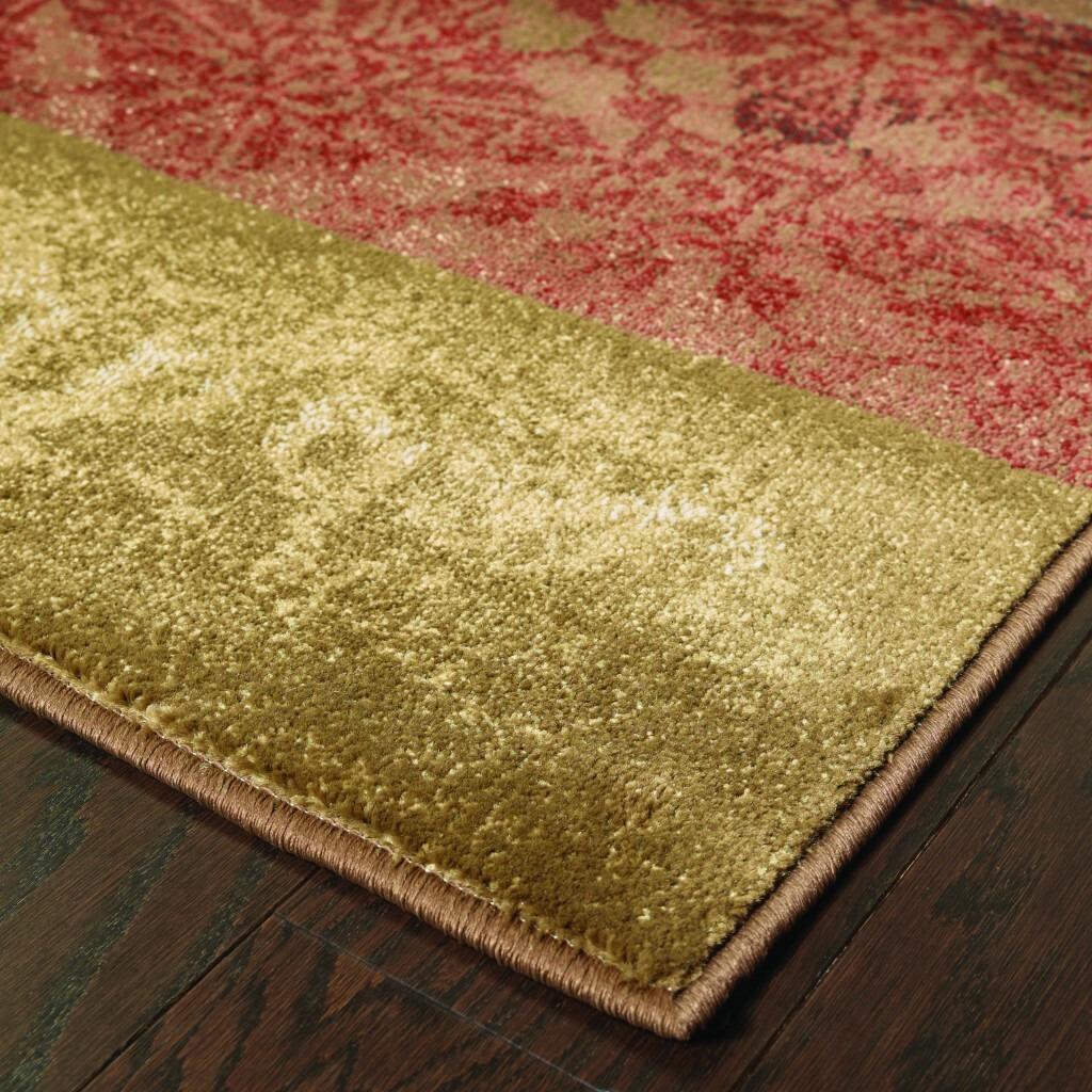 2 X 3 Beige And Brown Floral Block Pattern Scatter Rug