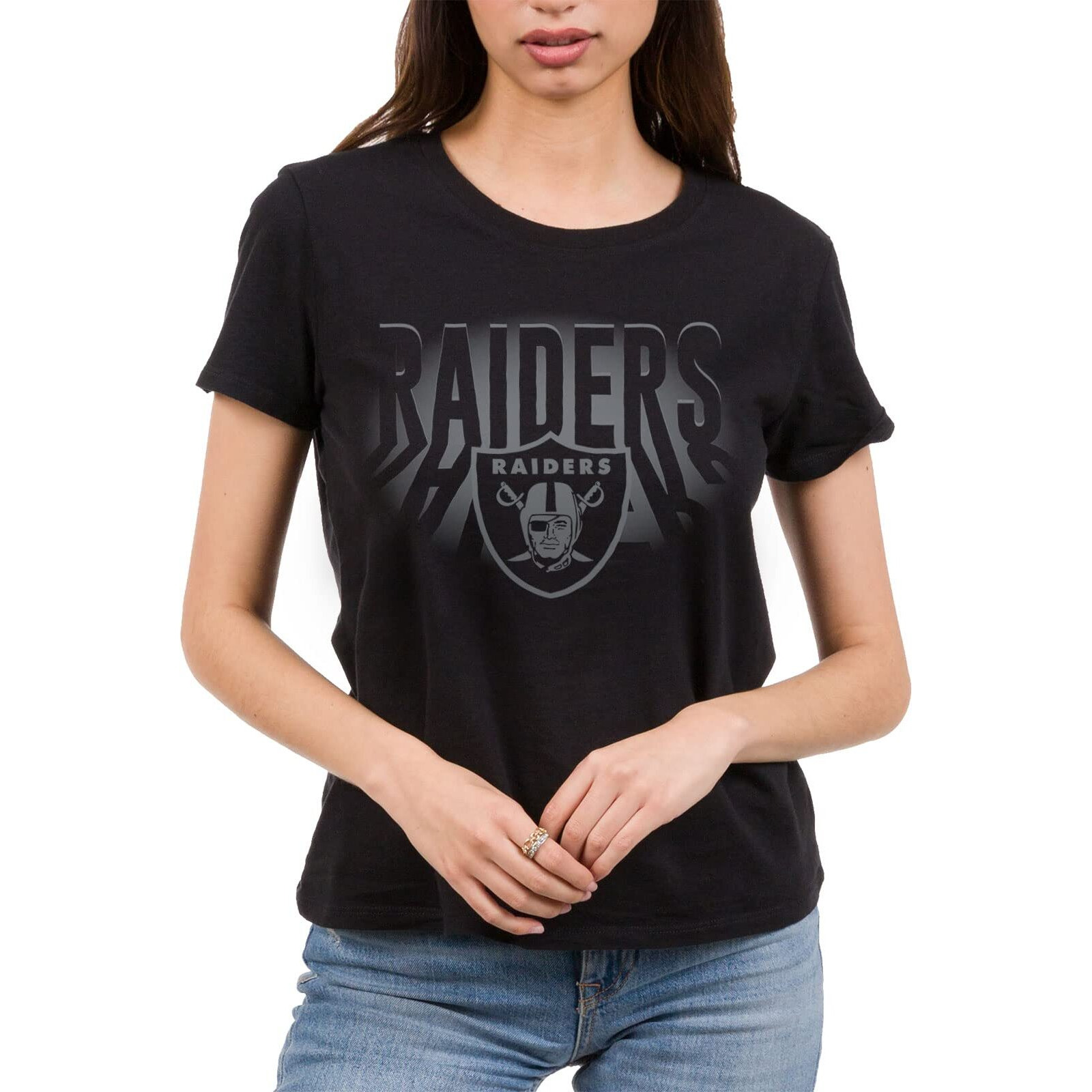 Junk Food Clothing X Nfl - Las Vegas Raiders - Team Spotlight - Women's Short Sleeve Fan T-Shirt - Size Large