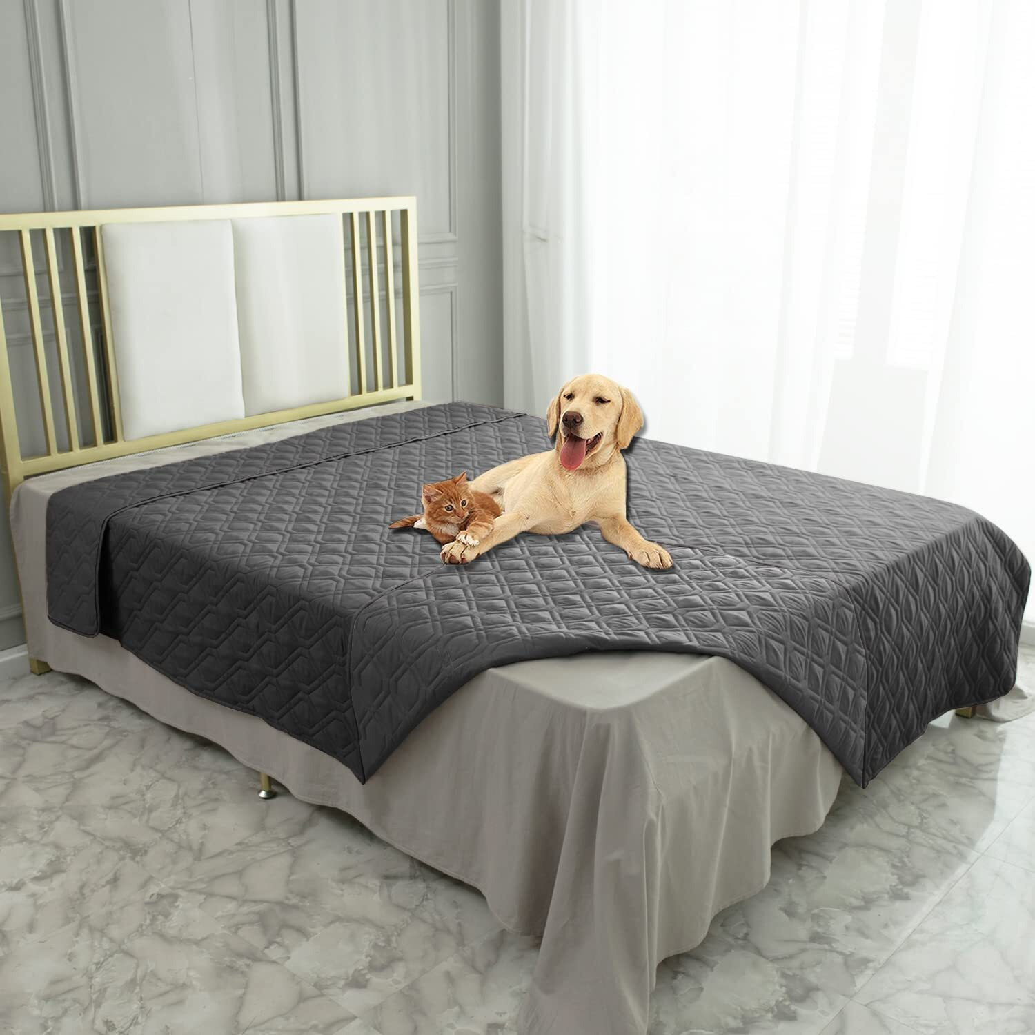 Ameritex Waterproof Blanket Reversible Dog Bed Cover Pet Blanket For Furniture Bed Couch Sofa