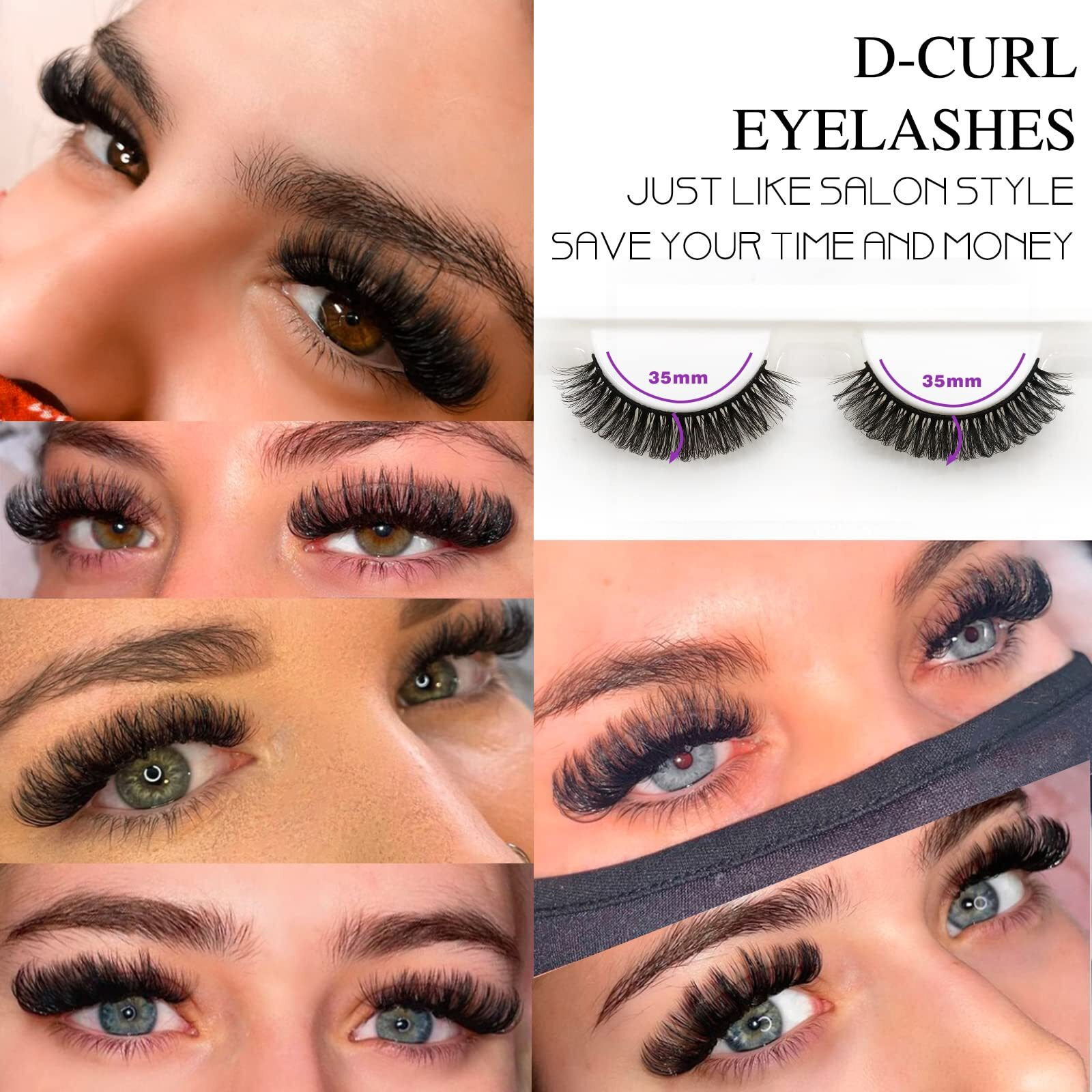 10Pairs 3D Russian Strip Lashes, Dd Curl Lash Strips, Natural False Lashes Mink, Fluffy Eyelashes Mink, Faux Mink Eyelashes Natural Look, Natural Wispies Mink Eyelashes, Wispy Fake Lashes(S78)