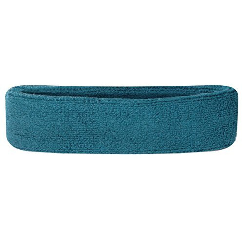 Suddora Workout Headband For Men And Women, Moisture-Wicking Athletic Sweatband, Lightweight Cotton Terry Cloth Bands For Basketball, Tennis, Football, Gym, Running, Cosplay & Costumes (Teal)