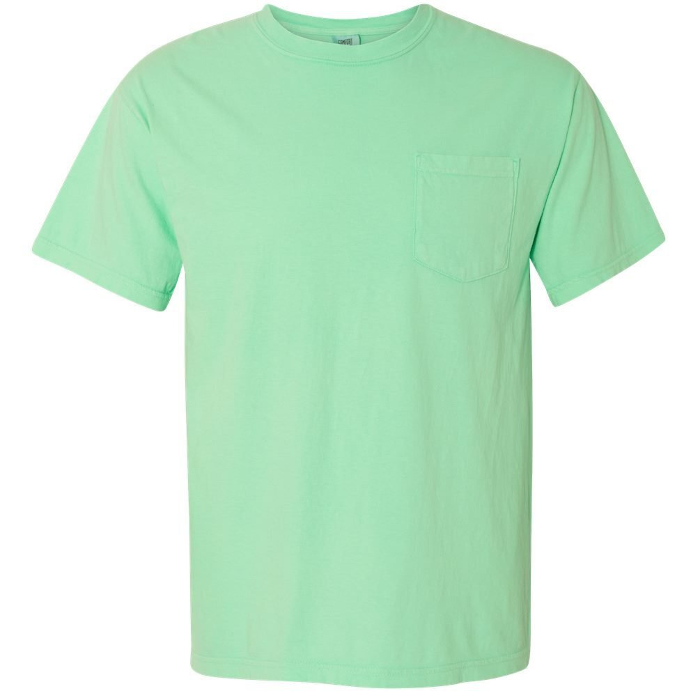 Comfort Colors Men 's Adult Short Sleeve Pocket Tee, Style 6030 (Large, Island Reef)