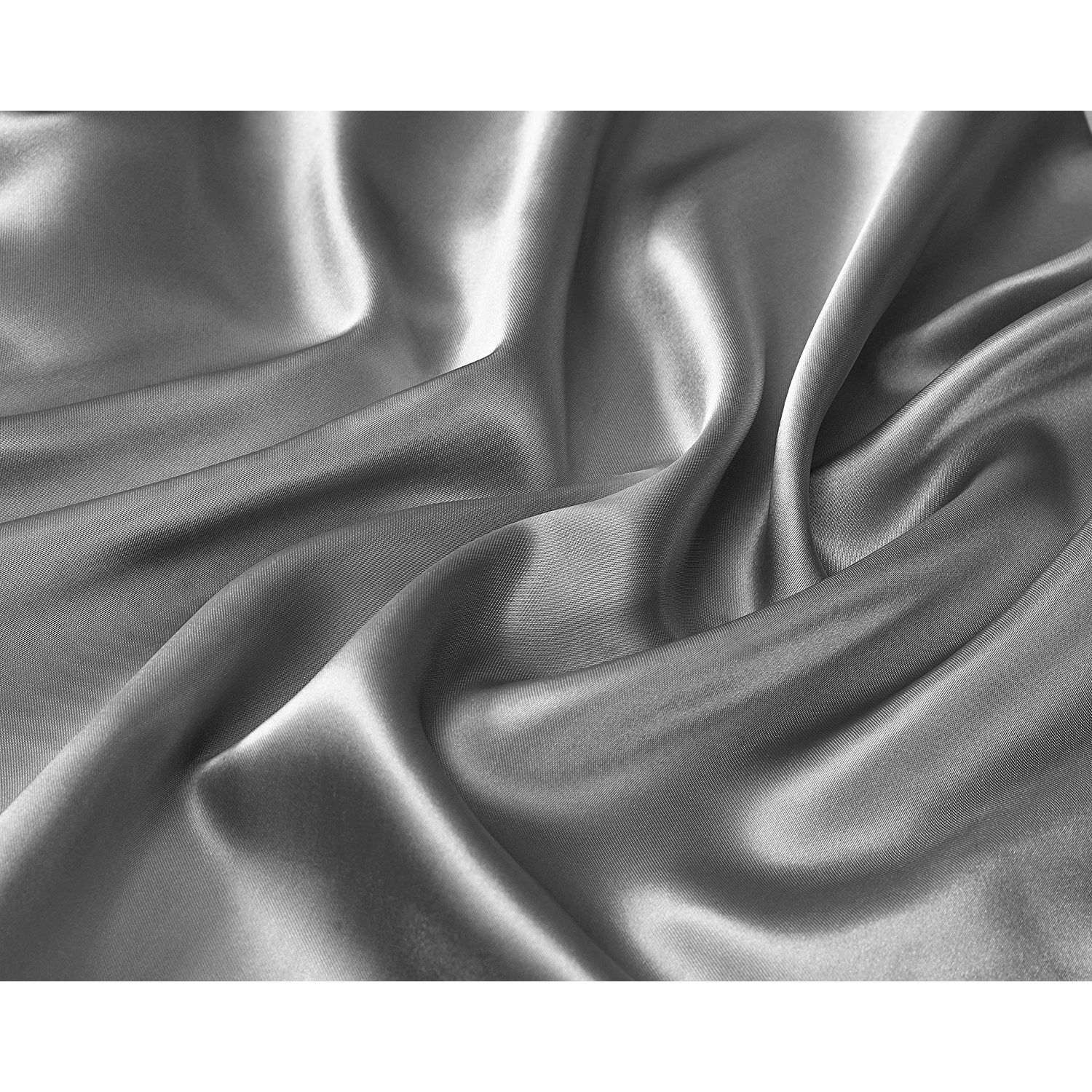 Mk Collection 4Pc Full Size Soft Silky Satin Solid Silvergray Deep Pocket Sheet Set New