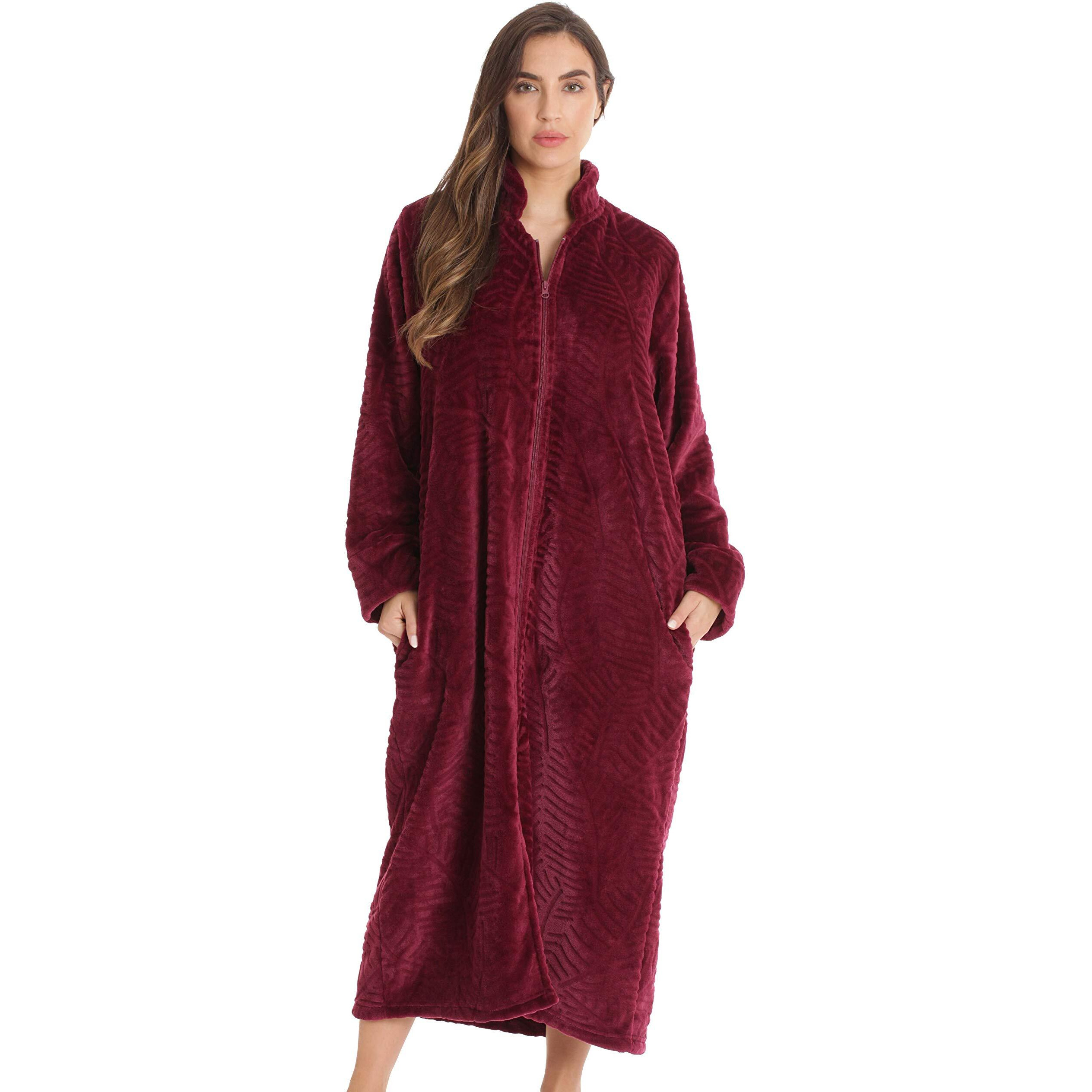 Just Love Plush Zipper Lounger Robe 6729-Wine-2X